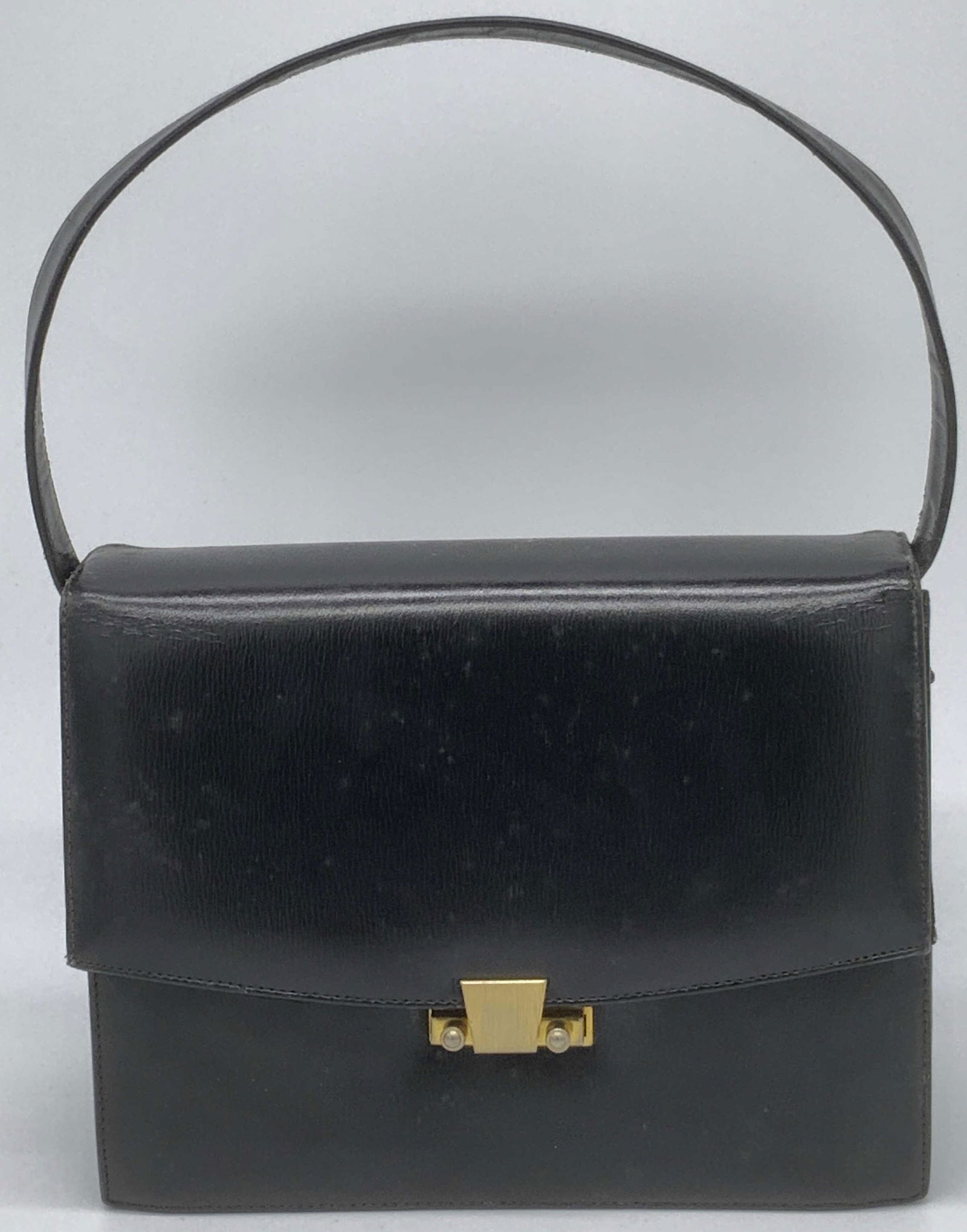 CALEGO Black Leatherette Vintage Handbag (1 of 5)