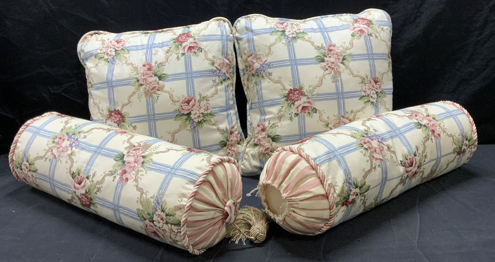 Floral & Plaid Style Pattern Vintage Cushions (1 of 9)
