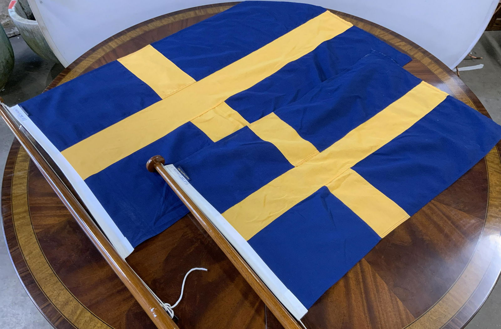 Pair Swedish Flags on Poles (1 of 7)