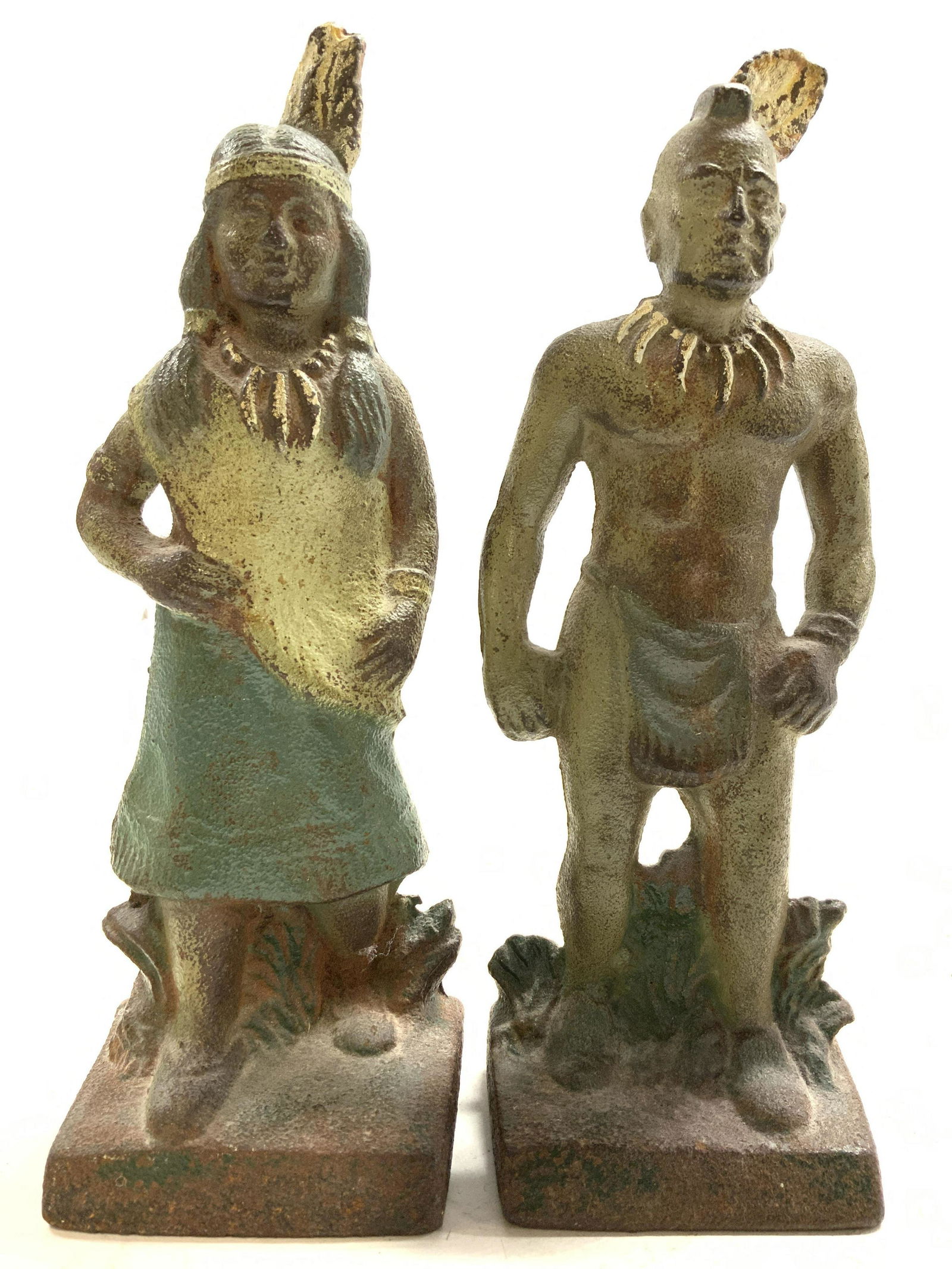 Lot 2 Antique Iron Native Figures (1 of 8)
