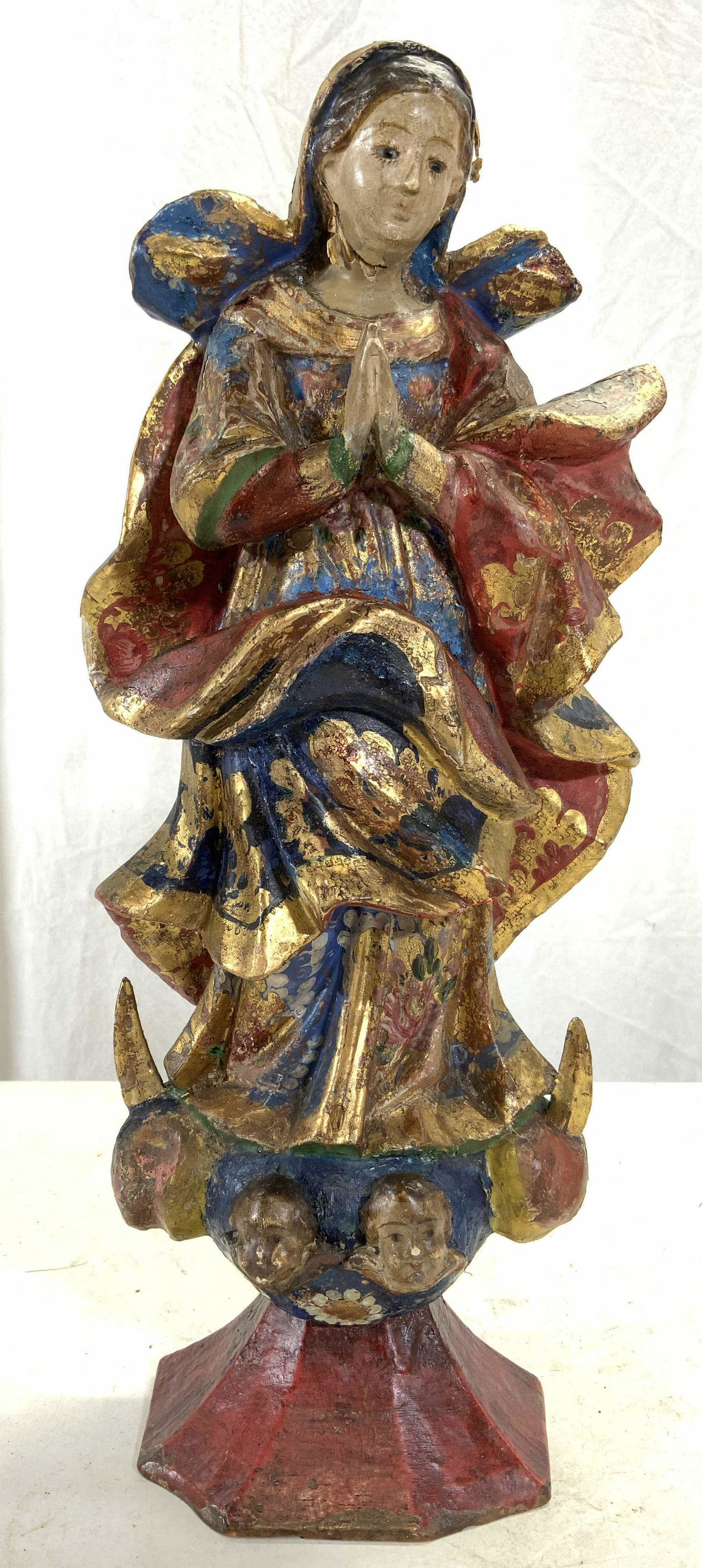 Vintage Carved Wooden Religious Figure Sculpture (1 of 8)