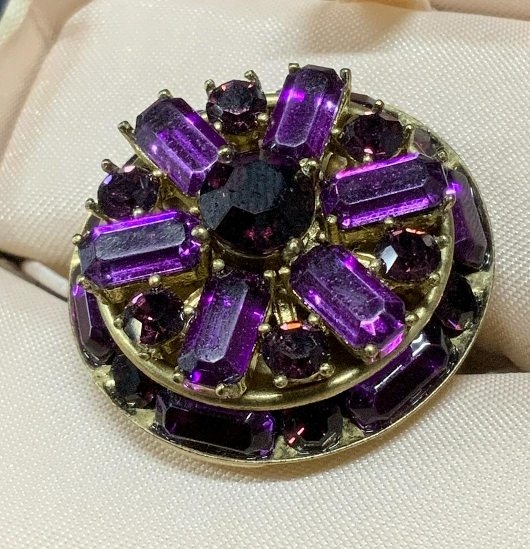 JUICY COUTURE Purple Rhinestone Cocktail Ring (1 of 5)