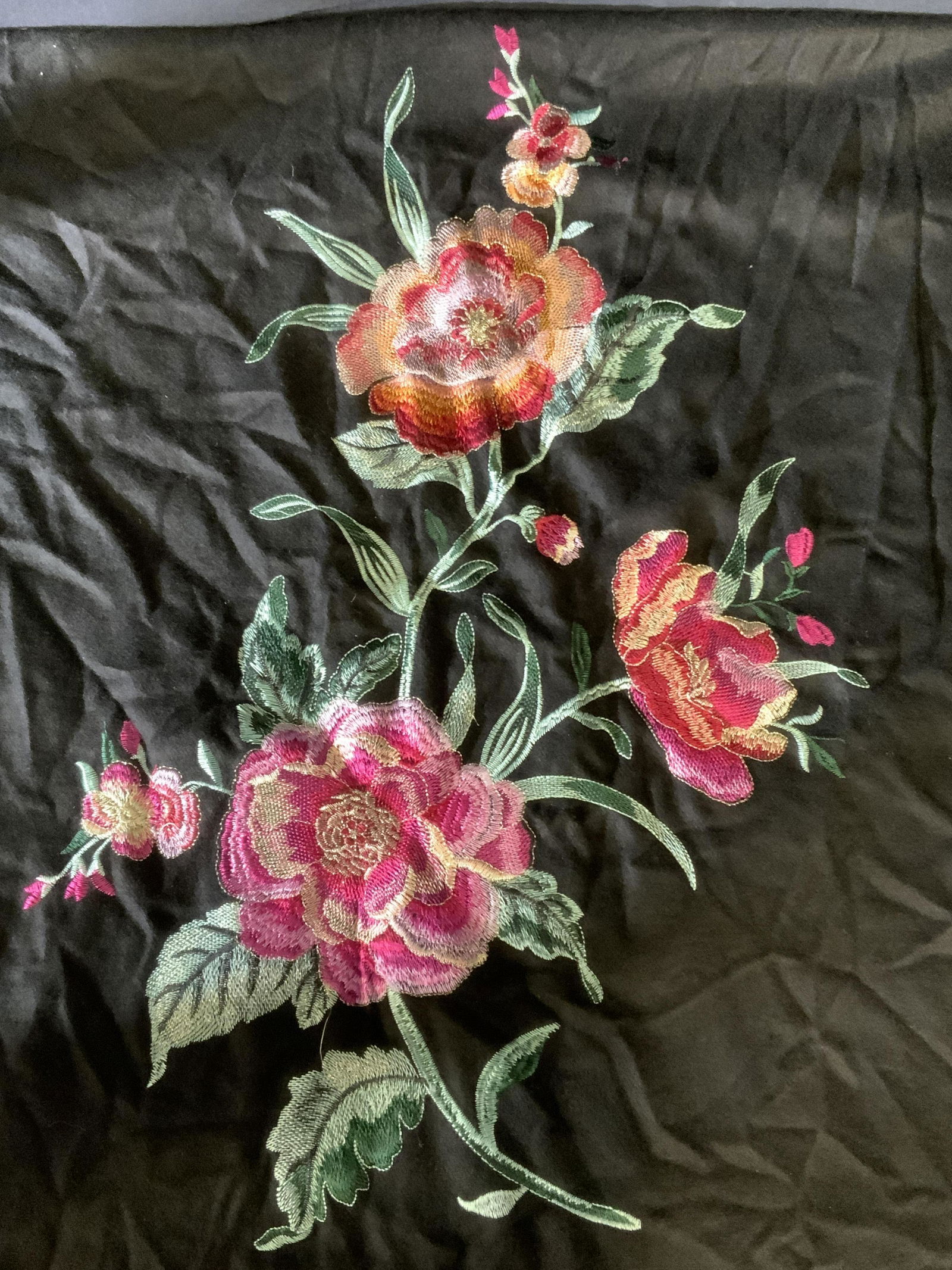 JAYLEY Embroidered Cotton Blend Pashmina Shawl (1 of 6)