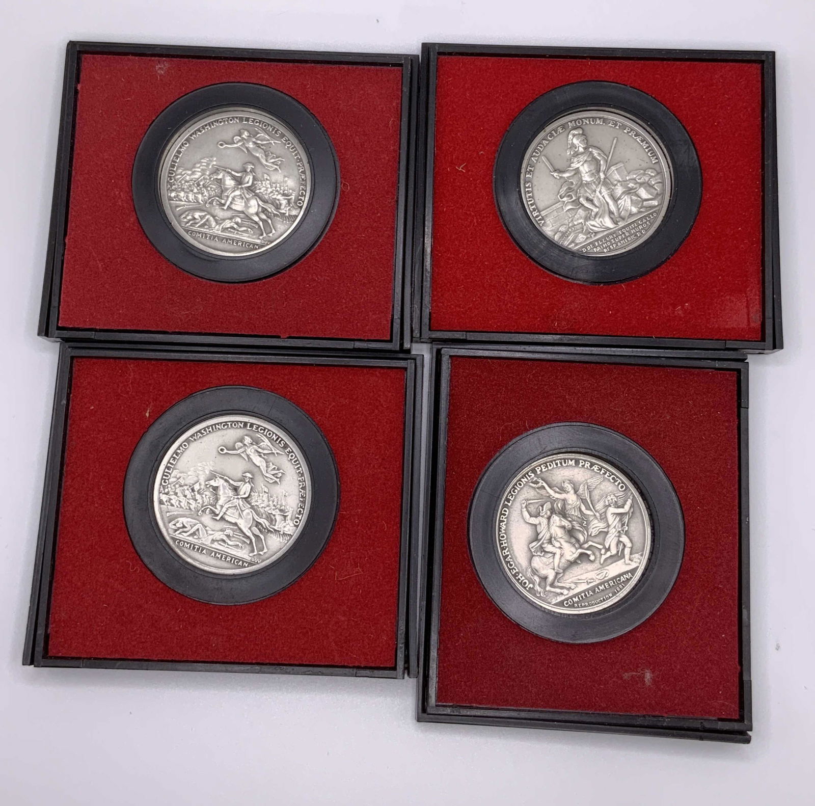 4 AMERICAS FIRST MEDALS Silver Tn Medals, Cases (1 of 10)
