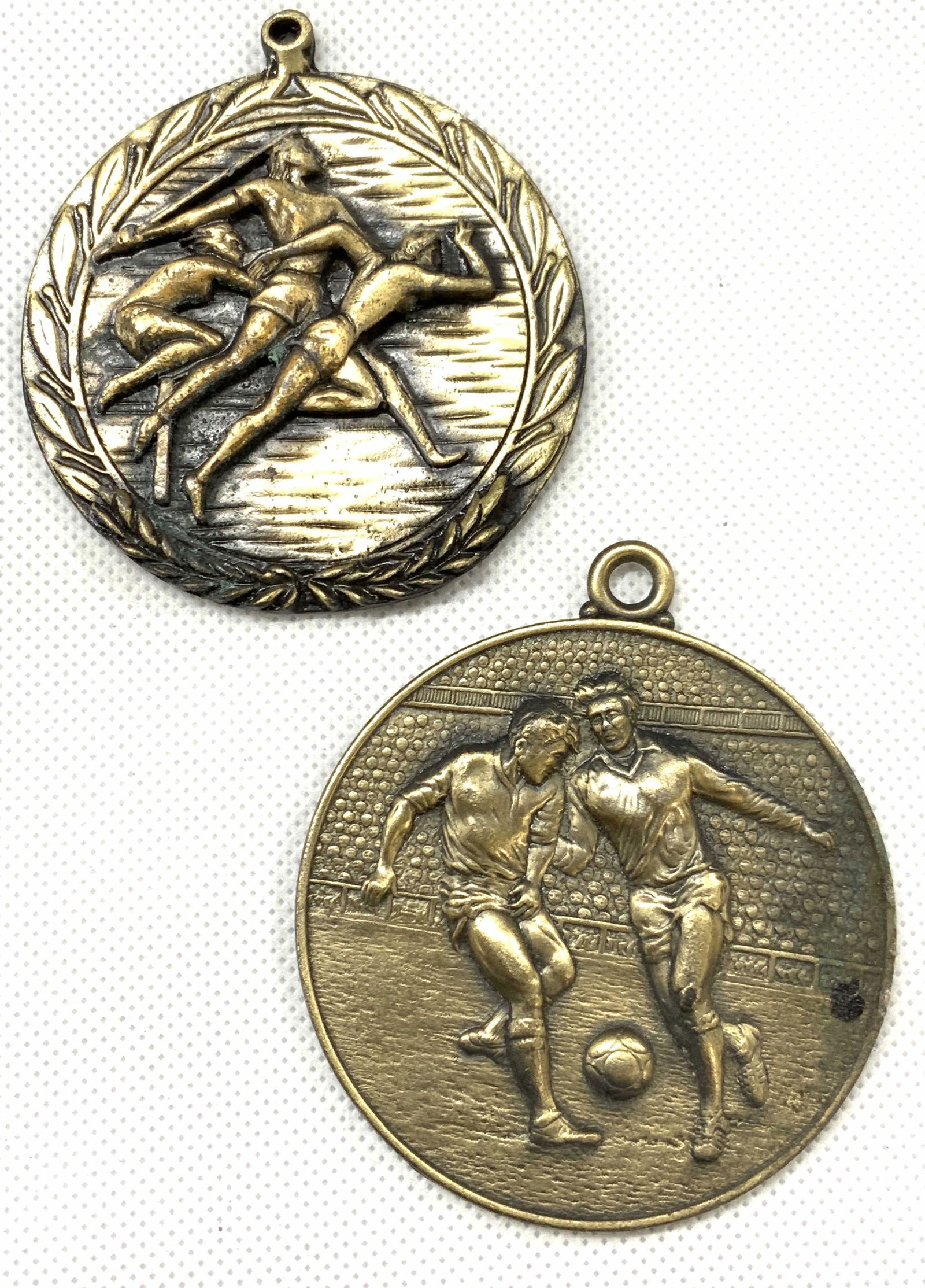 2 Vintage Brass Brushed Sport Medals (1 of 5)