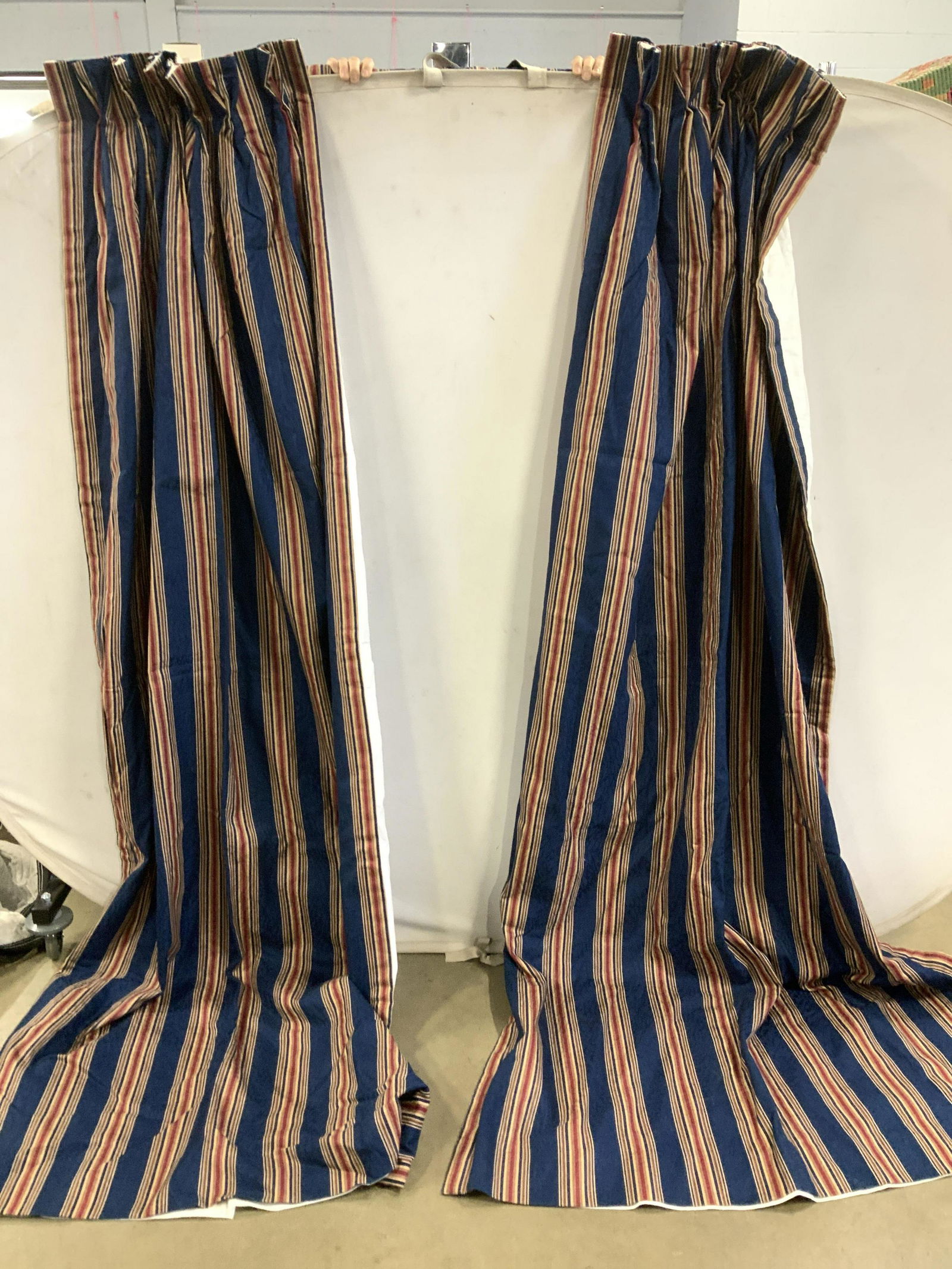 Custom Made Cotton Damask Window Drapes, 4 (1 of 11)