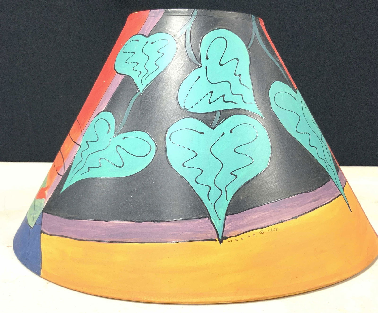 Signed Hand Painted Lamp Shade (1 of 8)