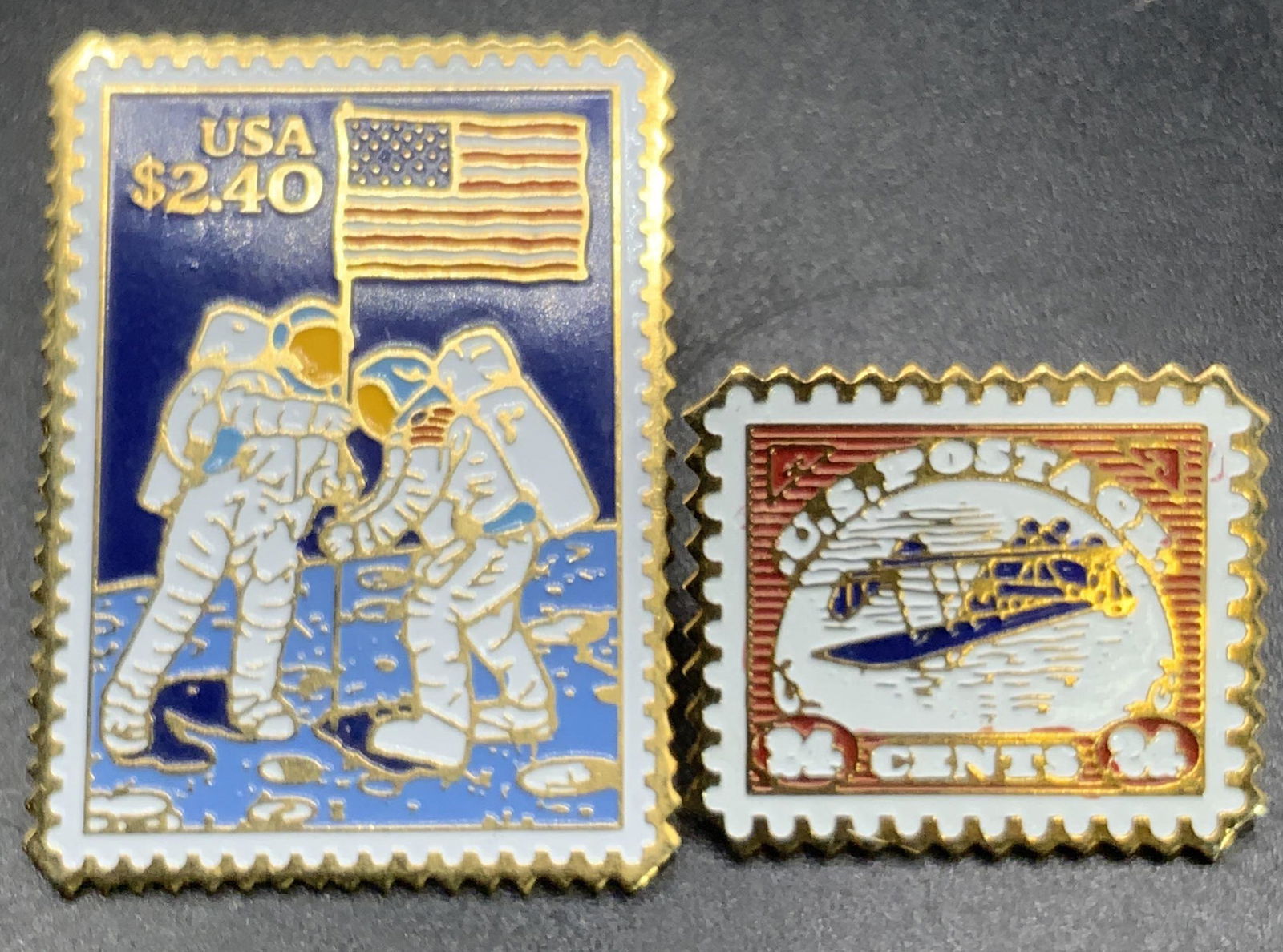 2 WINCO INTERNATIONAL Postage Stamp Enamel Pins (1 of 10)
