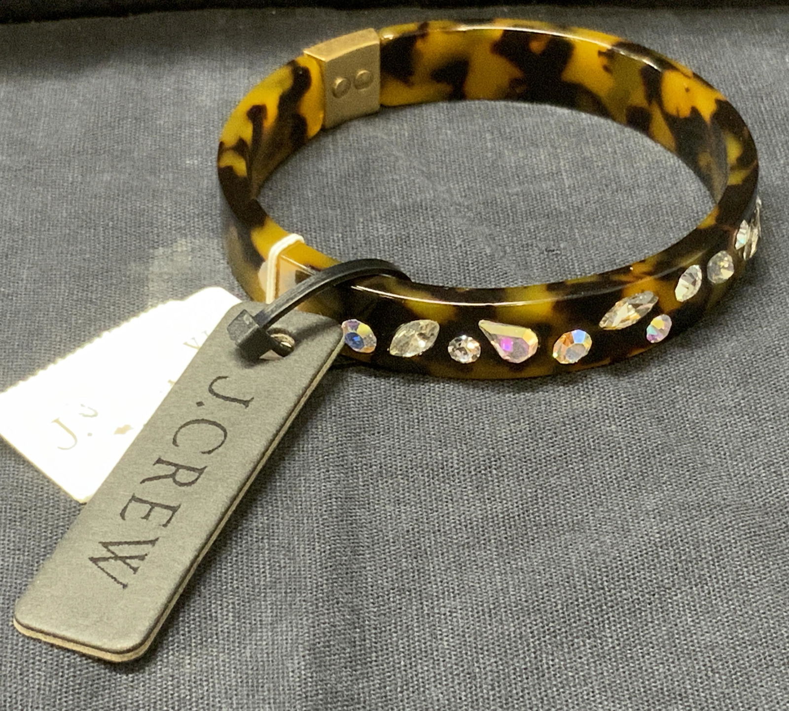 J. Crew Signed Tortoise Shell Style Bangle NWT (1 of 4)