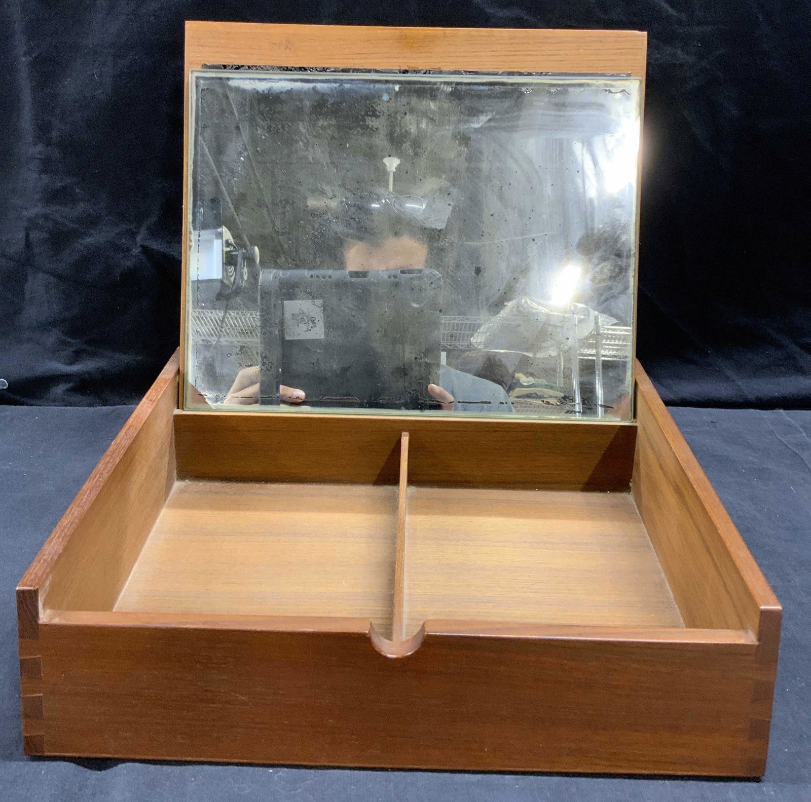 Vintage Wood Vanity Box with Mirror (1 of 6)