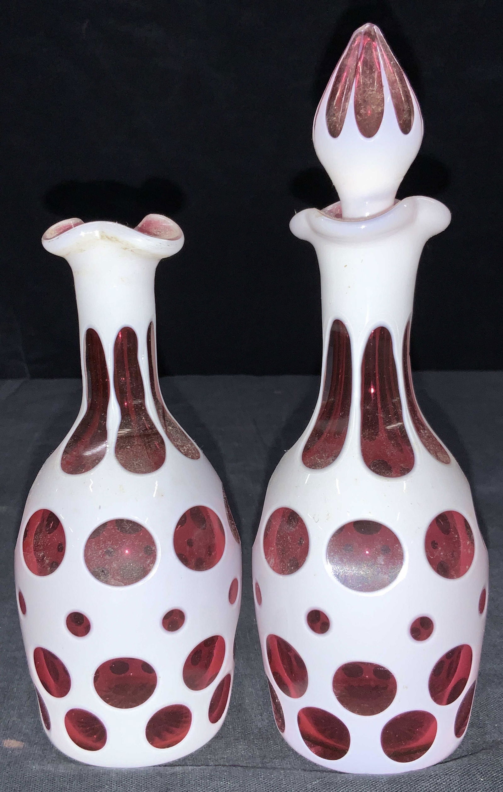 Pair Of Ruby Toned Glass Vessels (1 of 6)