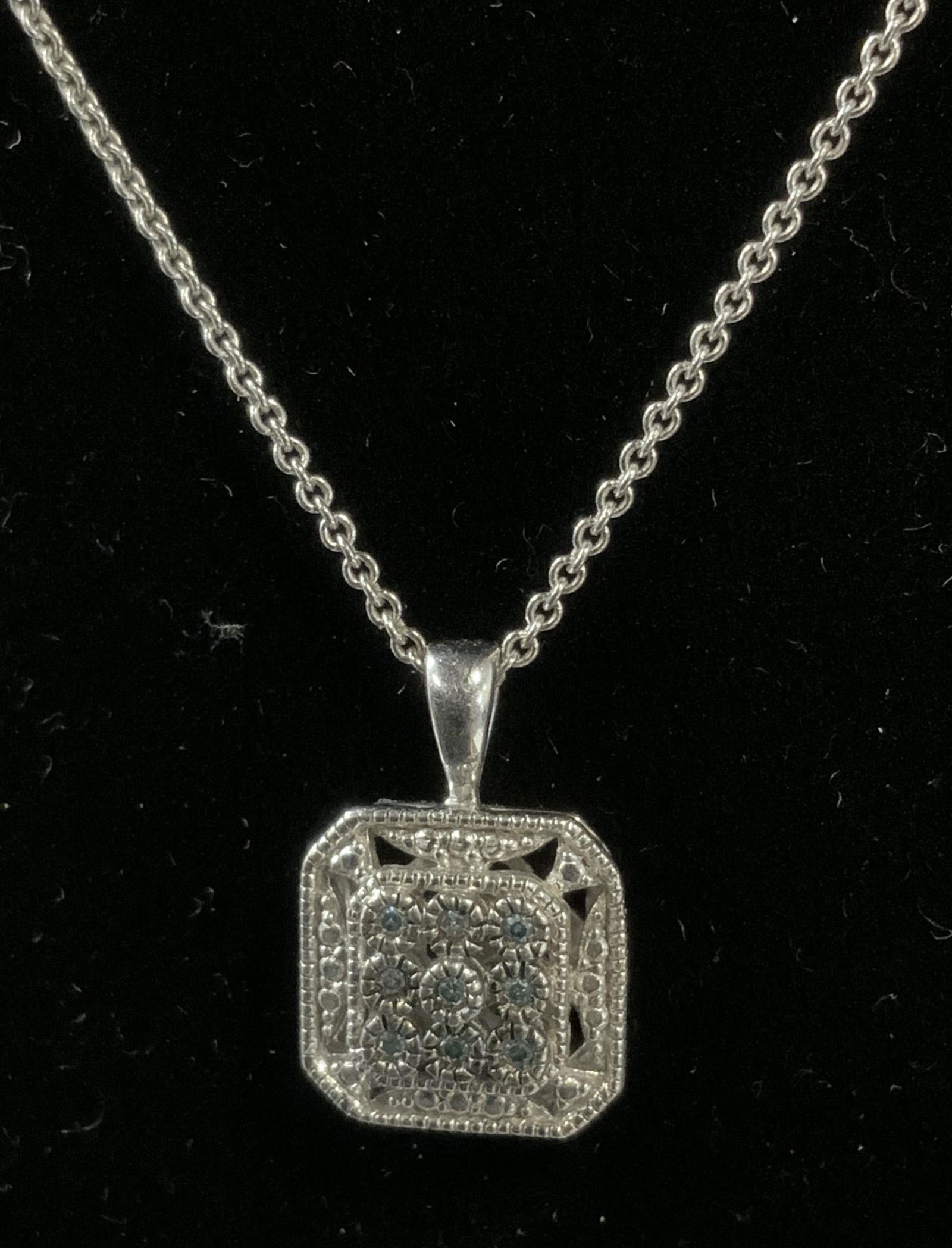 Diamond & Sterling Pendant Necklace (1 of 5)