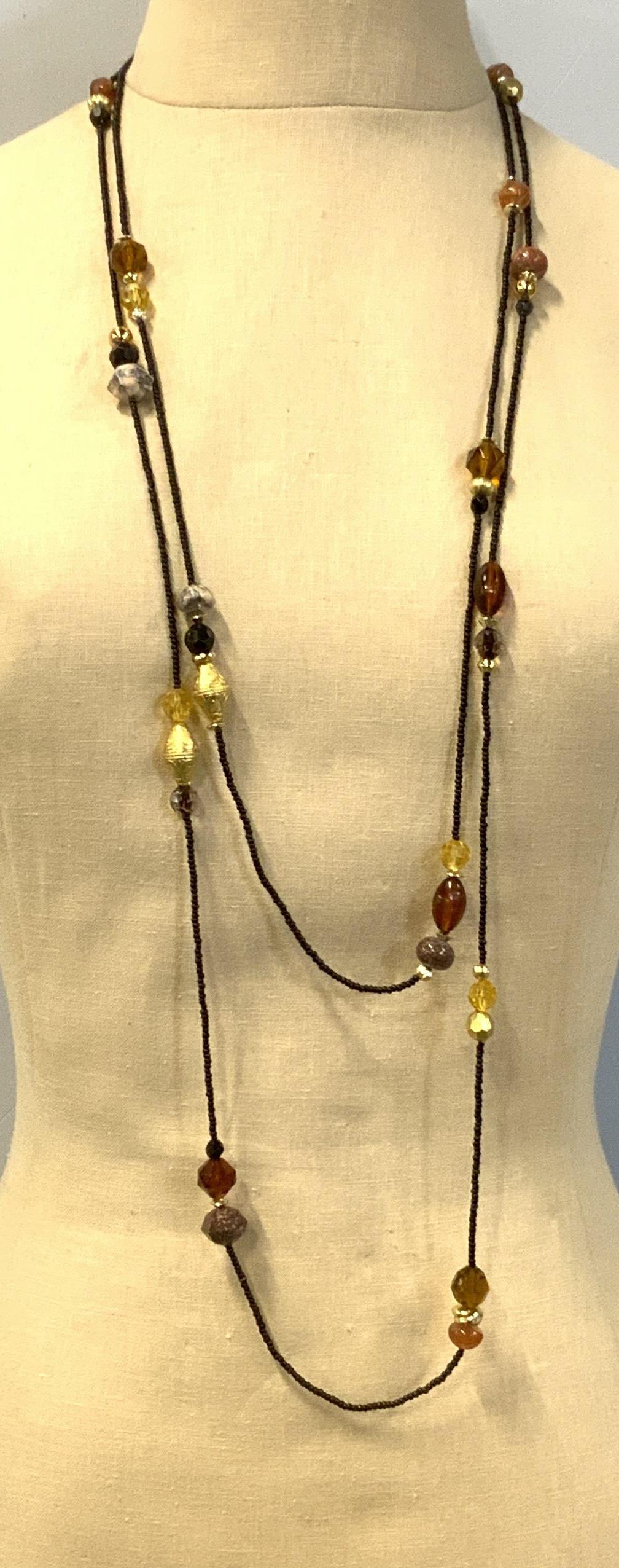 Glass Beaded Double Strand Necklace (1 of 4)