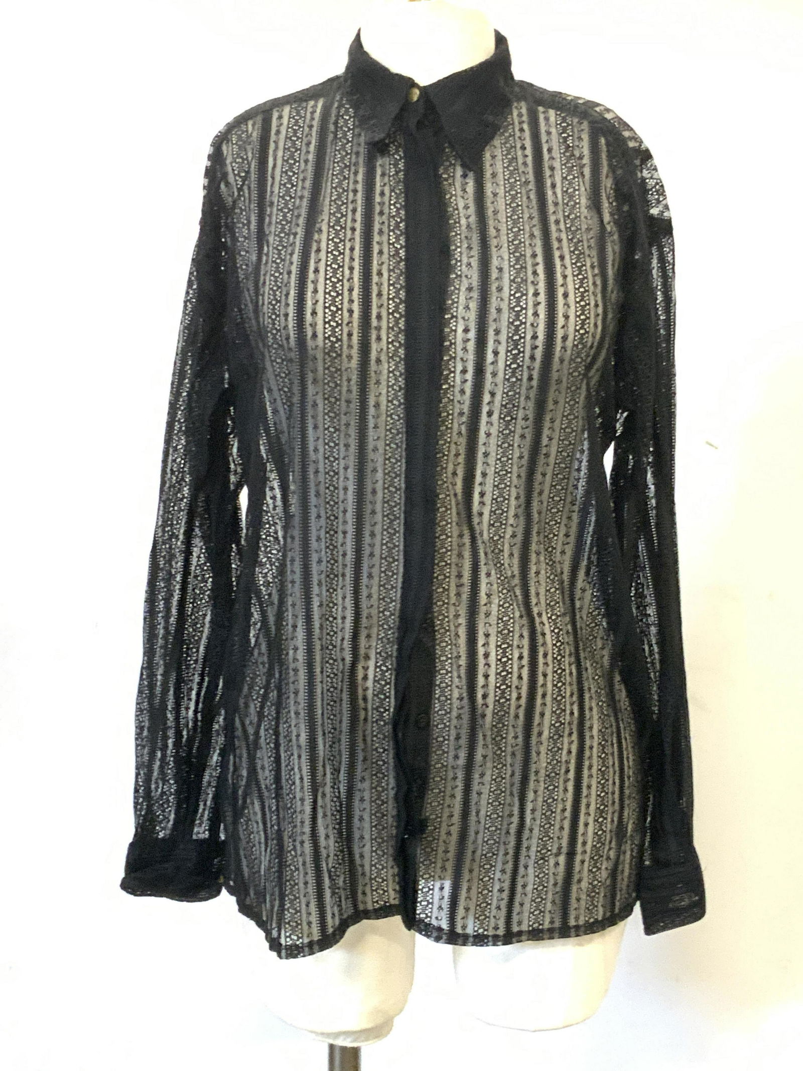 VERSACE JEANS COUTURE Lace Button Up Blouse (1 of 11)