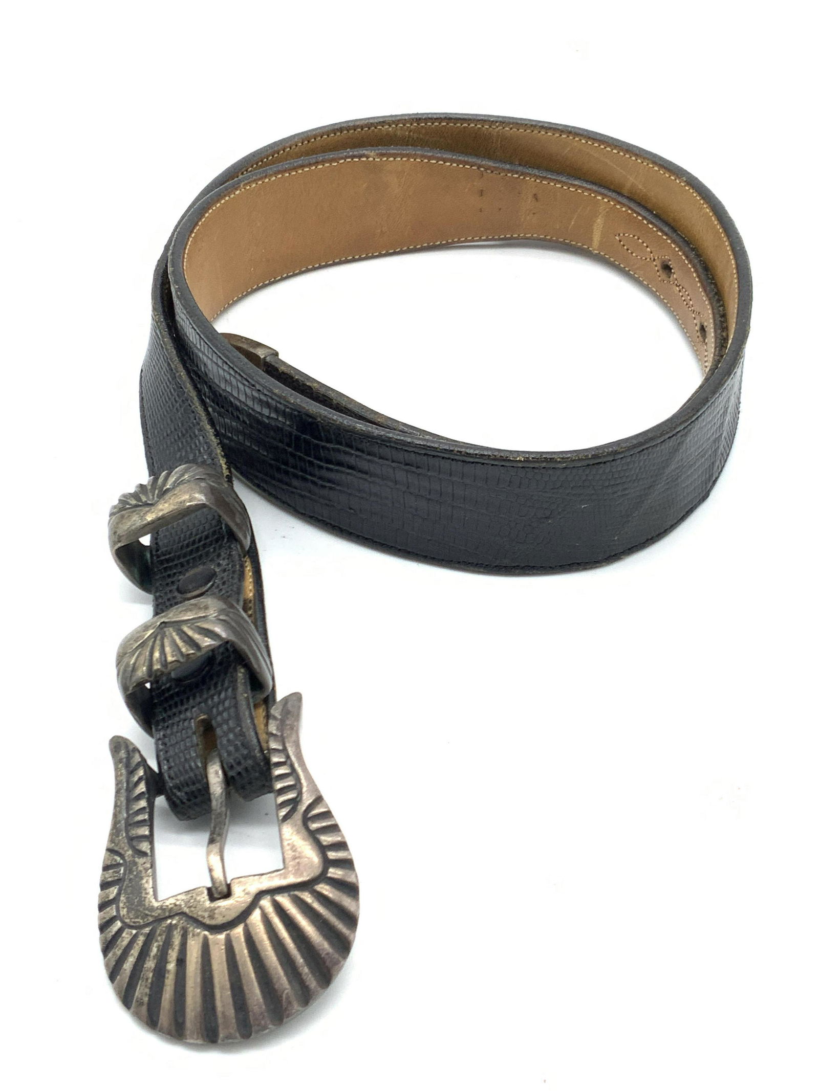 Sterling Silver Vintage Leather Belt (1 of 6)