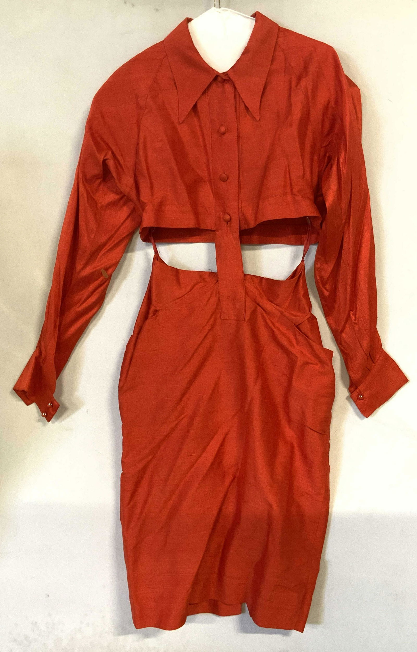 Vtg ROSE MARIE WOULFE Pret Orange Blouse Skirt Set (1 of 11)