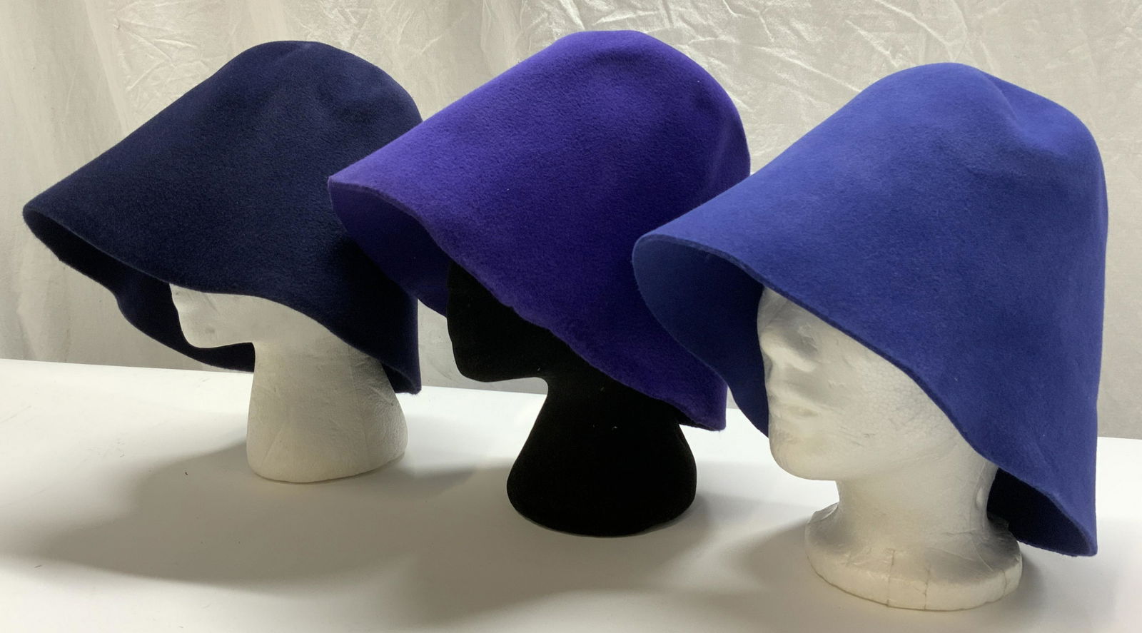 Lot of 3 Vintage Felt Purple Bucket Hats (1 of 4)