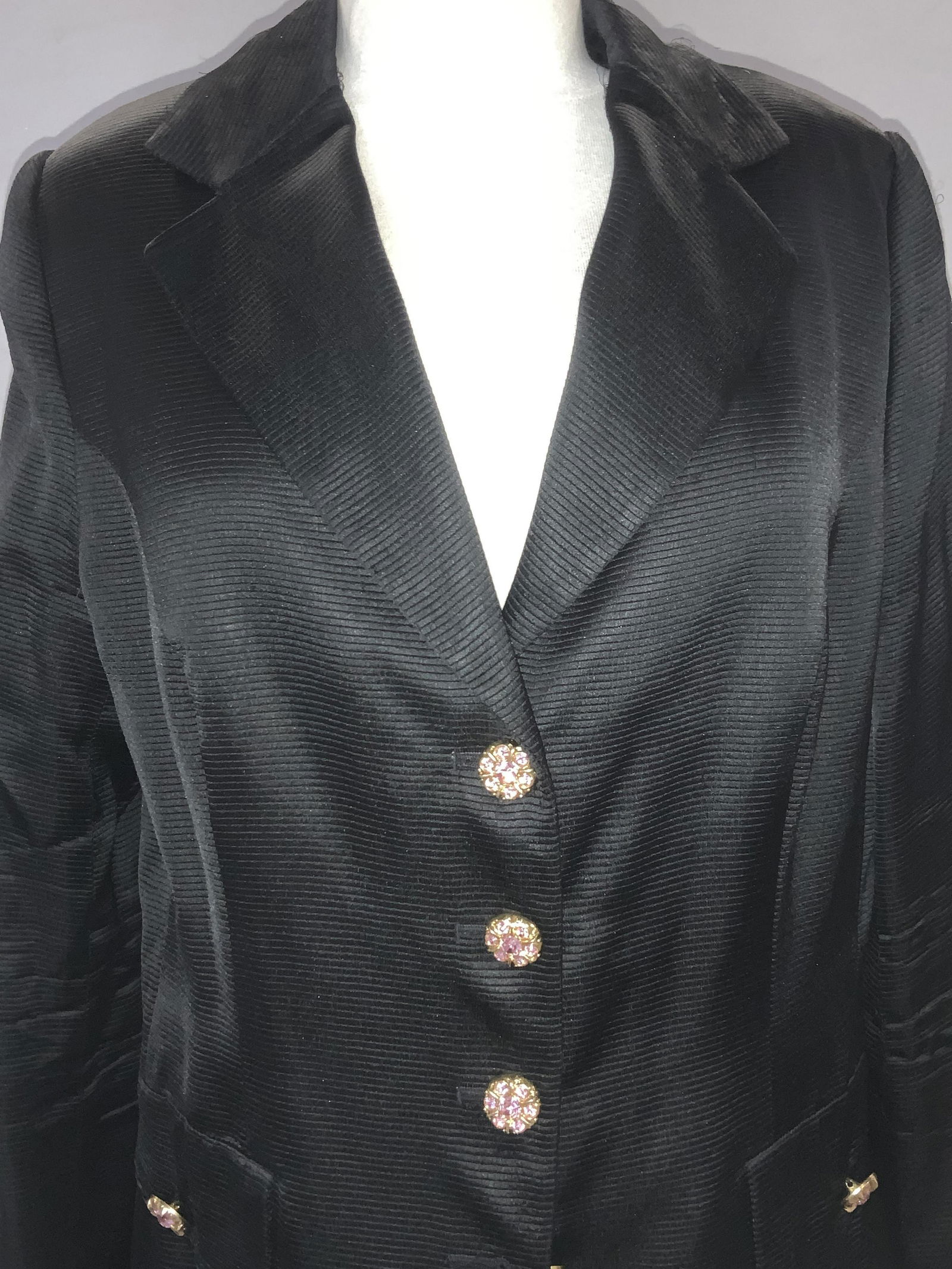 Black Cocktail Blazer w Crystal Buttons (1 of 6)