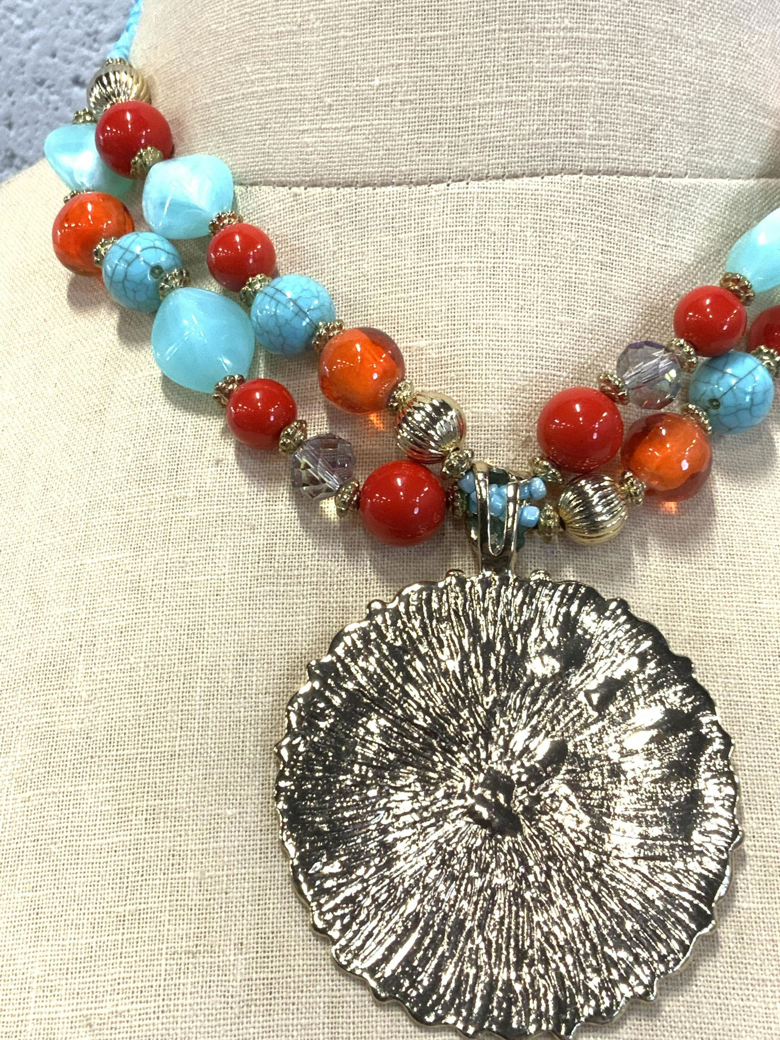 Colorful Beaded Pendant Necklace, NWT (1 of 4)