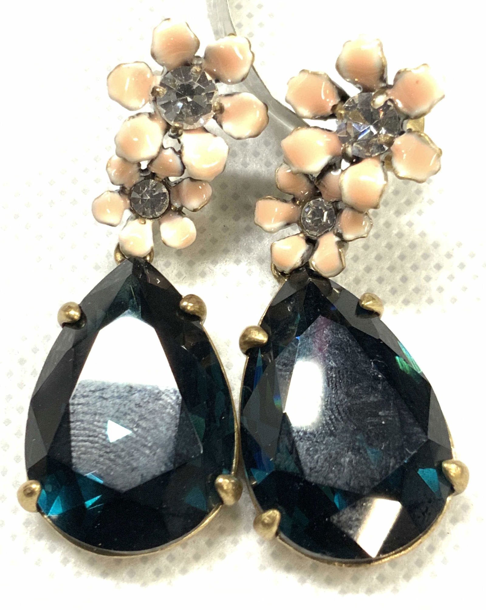 J.Crew Signed Floral enamel Drop Earrings (1 of 4)