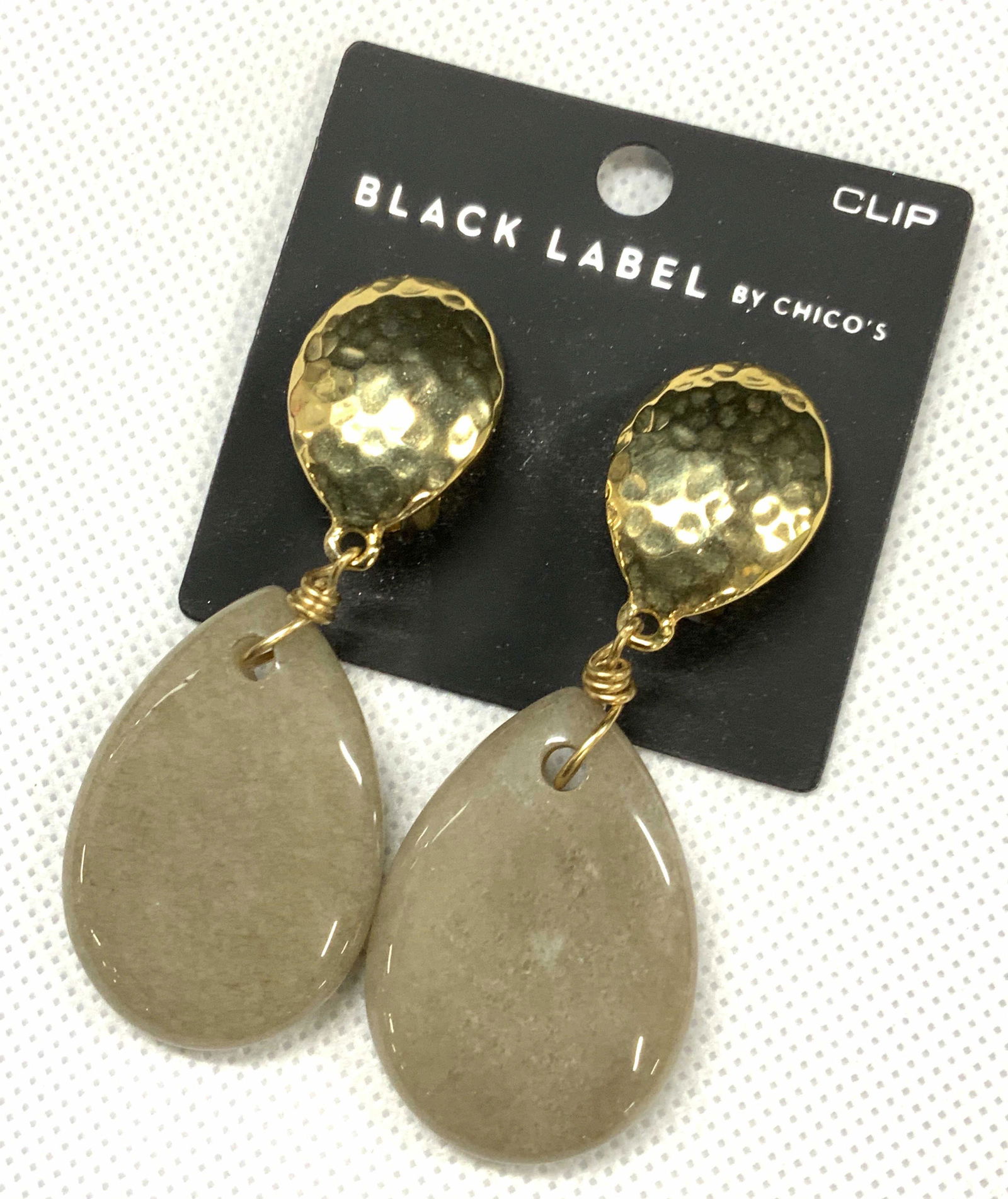 Chicos Natural Stone Clip On Drop Earrings (1 of 4)