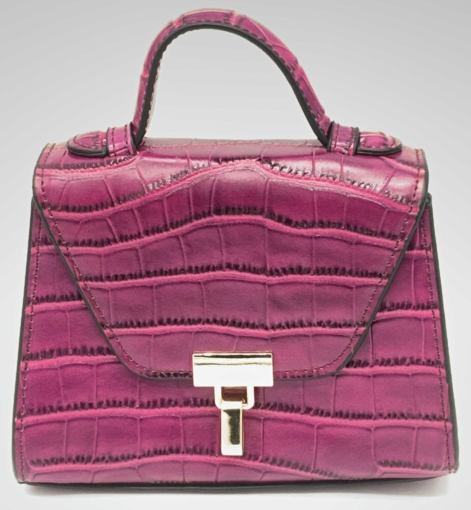 KO JAGGER Hot Pink Embossed Leather Handbag (1 of 6)
