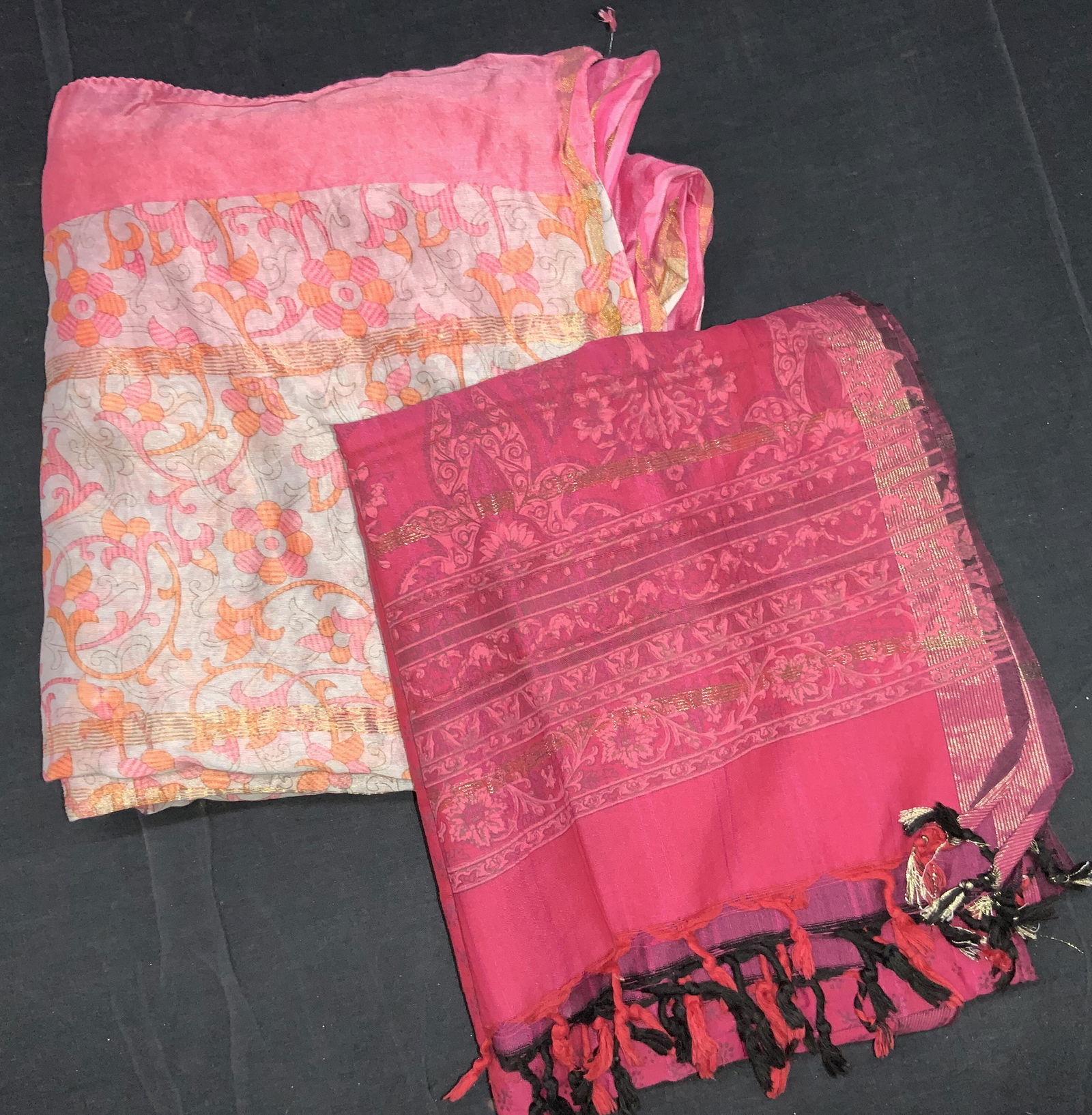 Material Blend Purple & Floral Scarves (1 of 7)