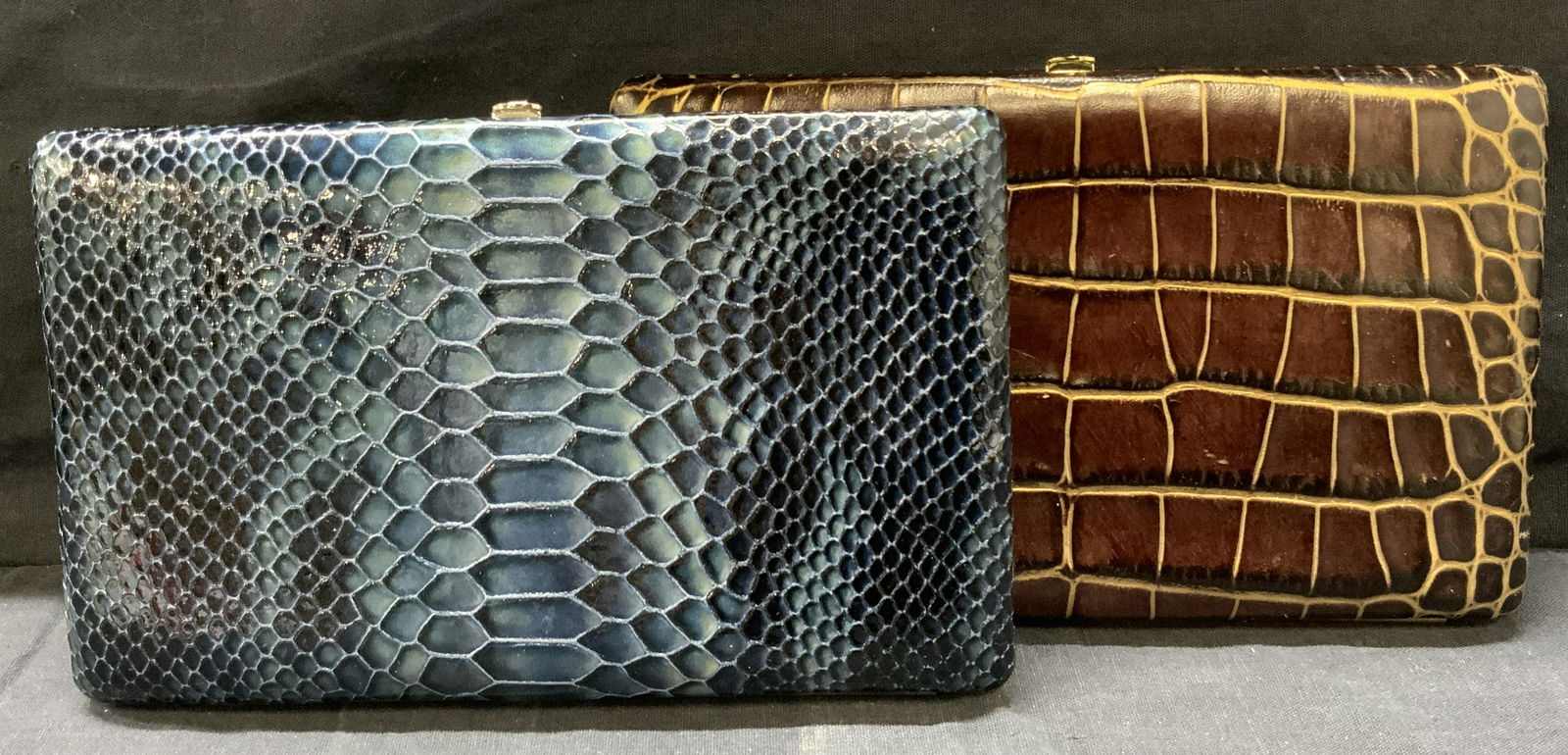 ABAS Lot of 2 Embossed Crocodile Skin Wallets (1 of 6)