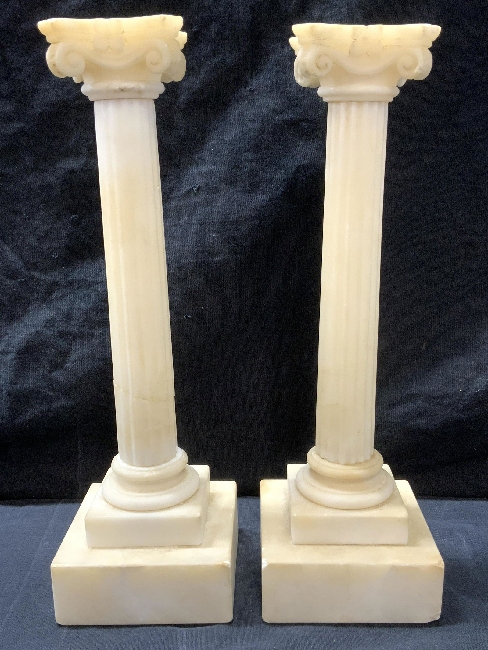 Pair of Signed Plaster Column Candle Holders ITALY (1 of 7)
