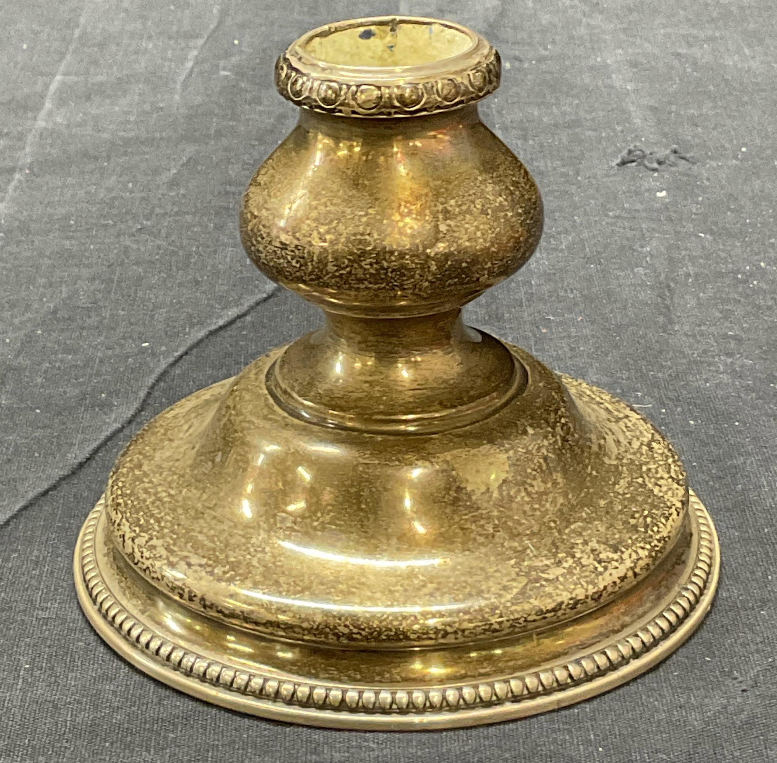 Sterling Silver Candle Holder: Sterling Silver Candle Holder, Underside reads Sterling S1990 with Passat markings weighs 6.77 ozt, measures approximately 3.5 inches, Candle holder, silver, sterling sliver, tableware, table decor, s