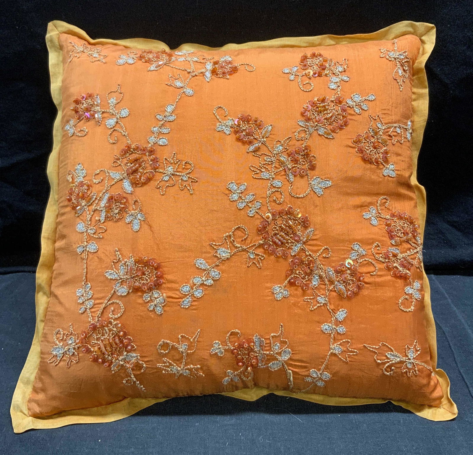 Vntg Beaded Throw Pillow (1 of 8)