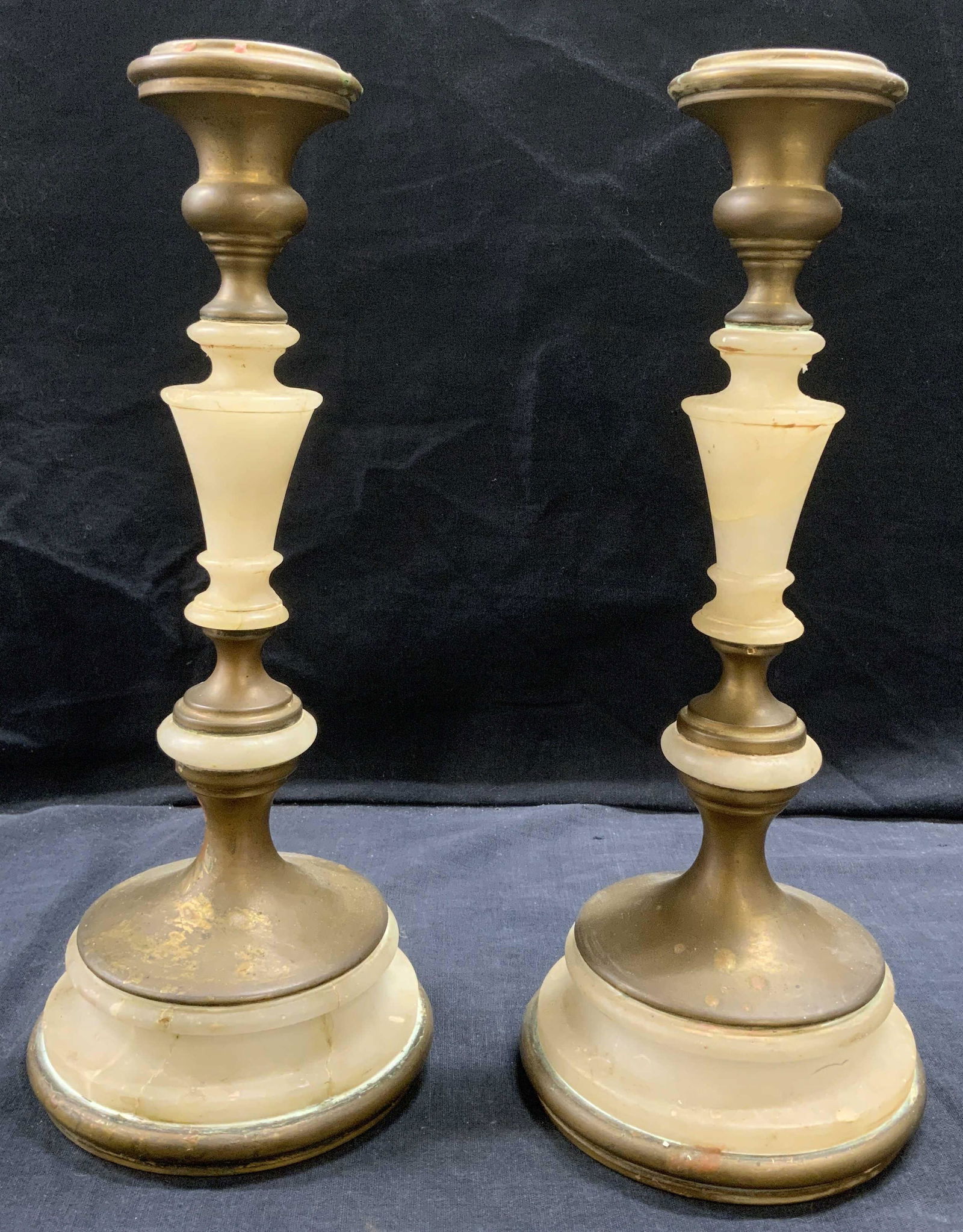 Brass & Natural Stone Candle Holders (1 of 8)