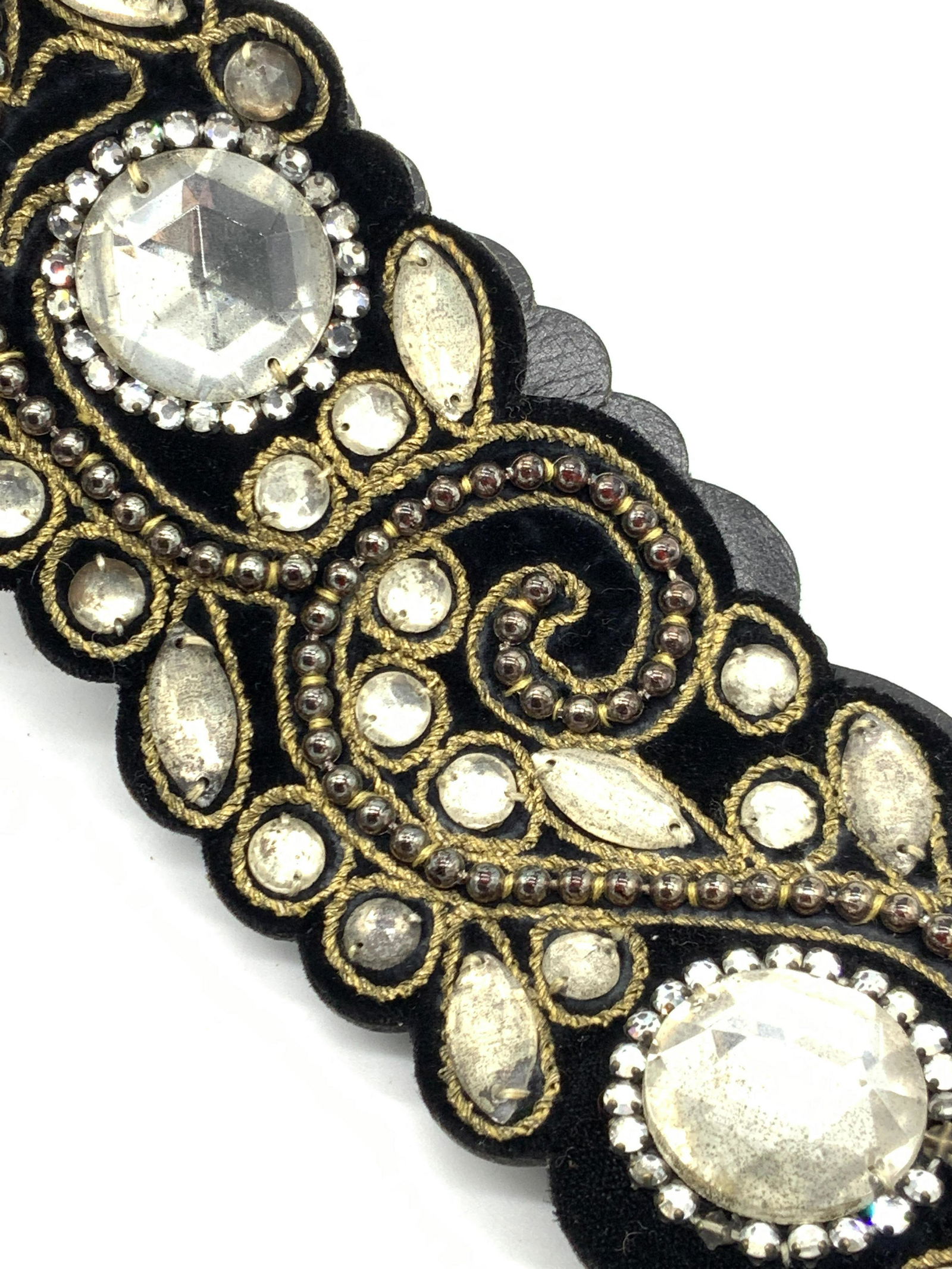 Vintage Leather Beaded & Encrusted Fashion Belt (1 of 6)