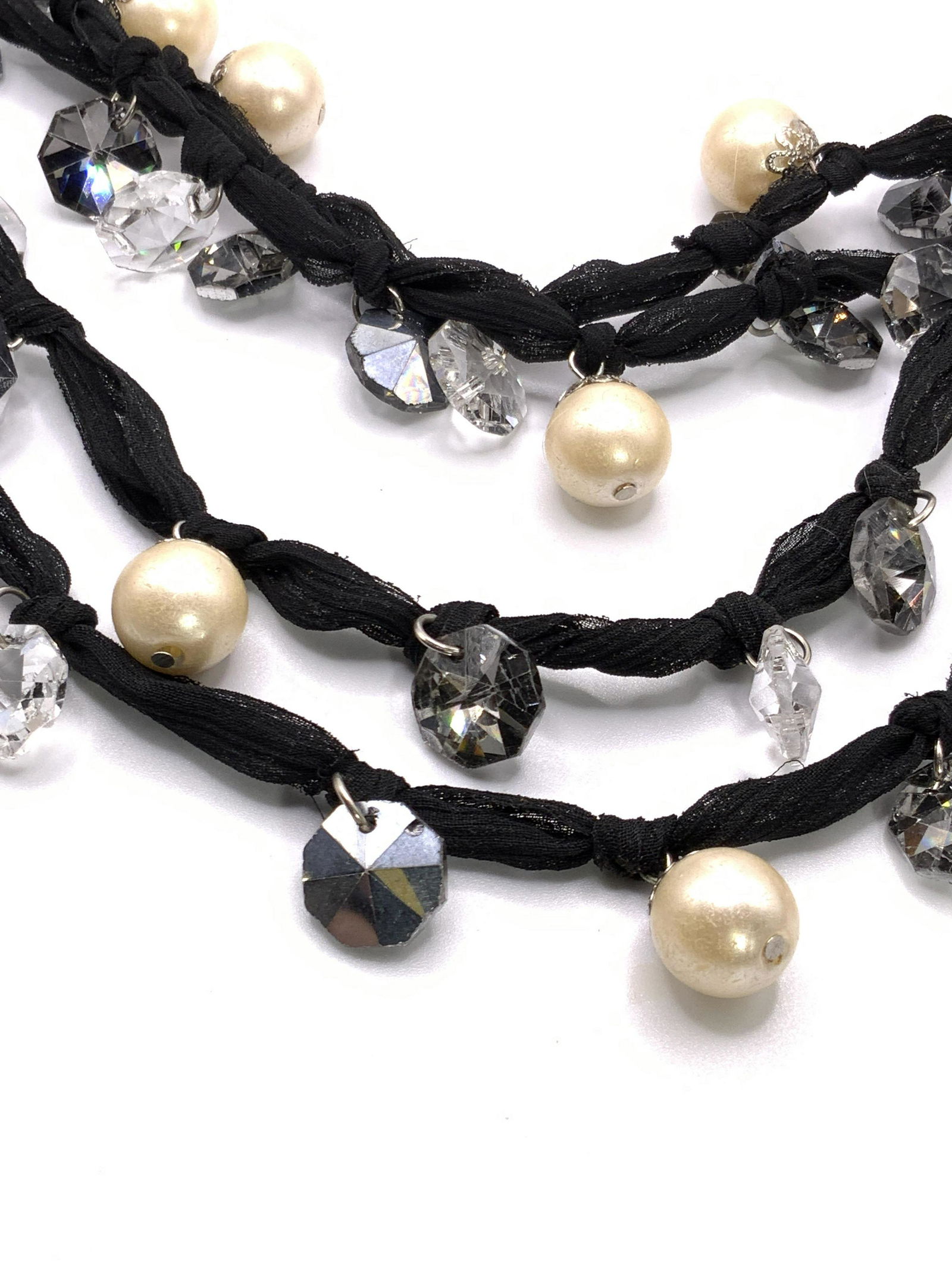 Vintage Sheer Fabric Pearlescent Crystal Necklace (1 of 11)