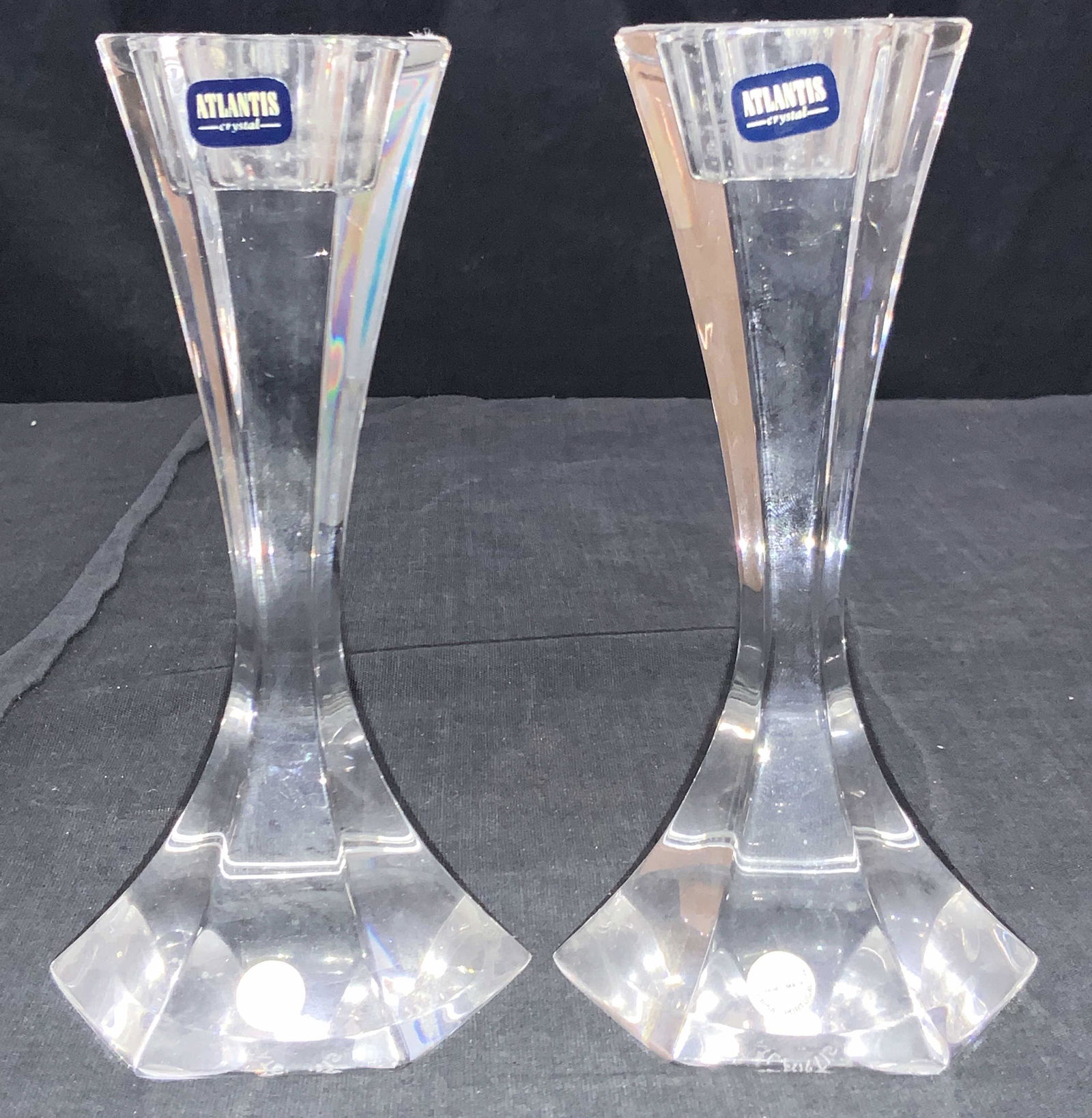 ATLANTIS Hand Made Leaded Crystal Candle Sticks (1 of 7)