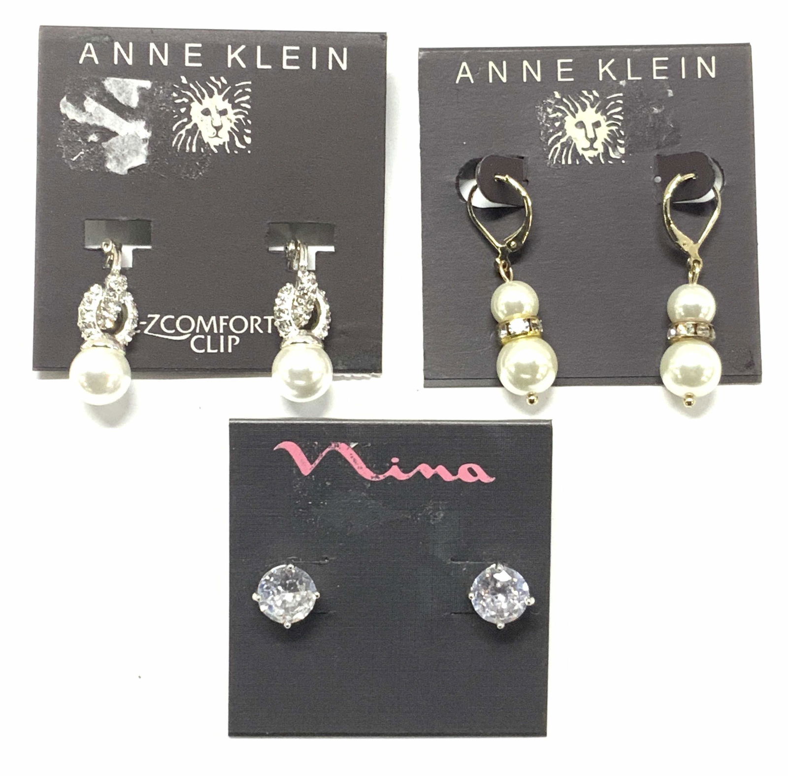 Lot 3 ANNE KLEIN & NINA Stud & Drop Earrings NWT (1 of 7)