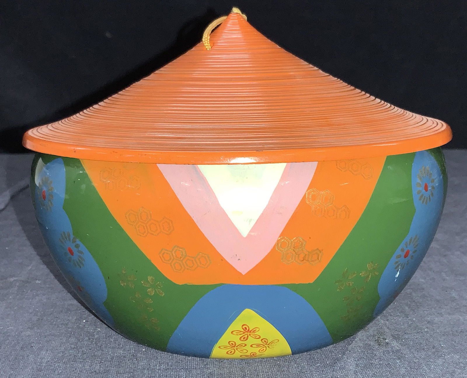 Vintage Asian Lacquer Hand Painted Vessel (1 of 7)