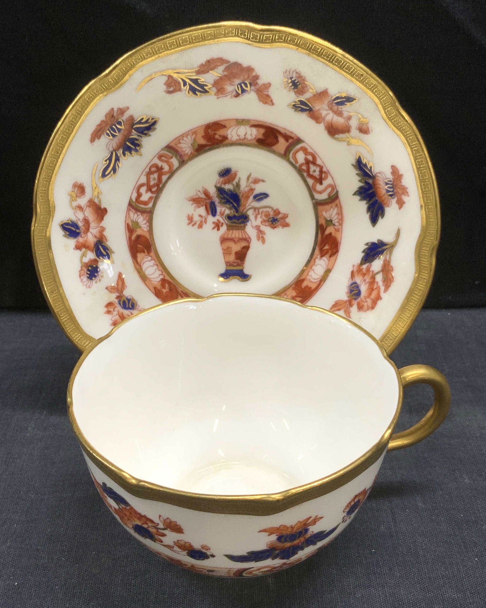 ROYAL BOULTON Hand Painted Tea Cup & Saucer,ENG (1 of 4)