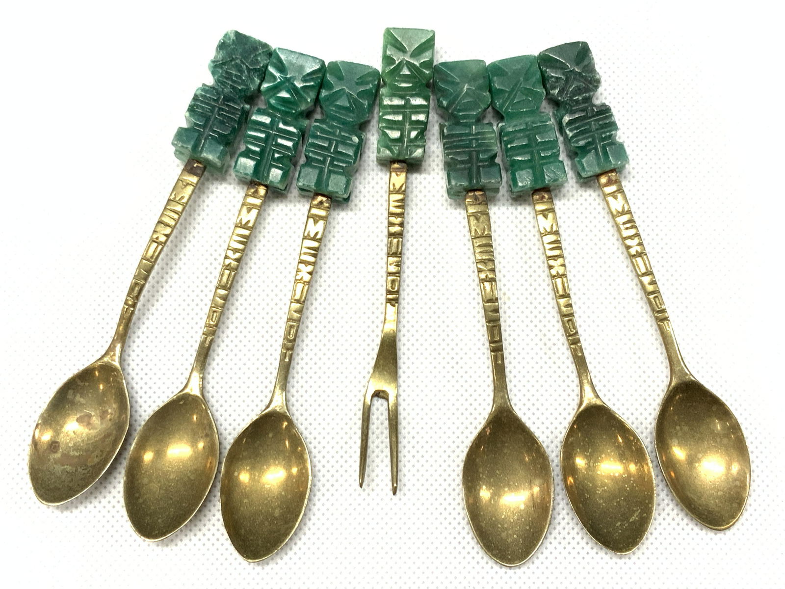 7 LATON Brass & Natural Stone Cocktail Utensils (1 of 7)