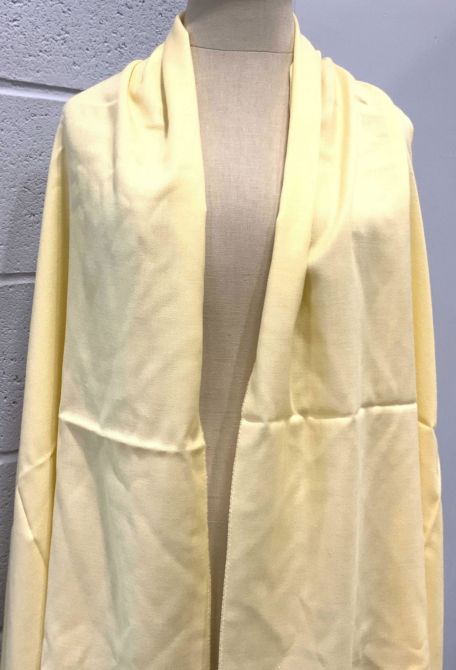 Pashmina & Wool Yellow Fringe Scarf (1 of 6)