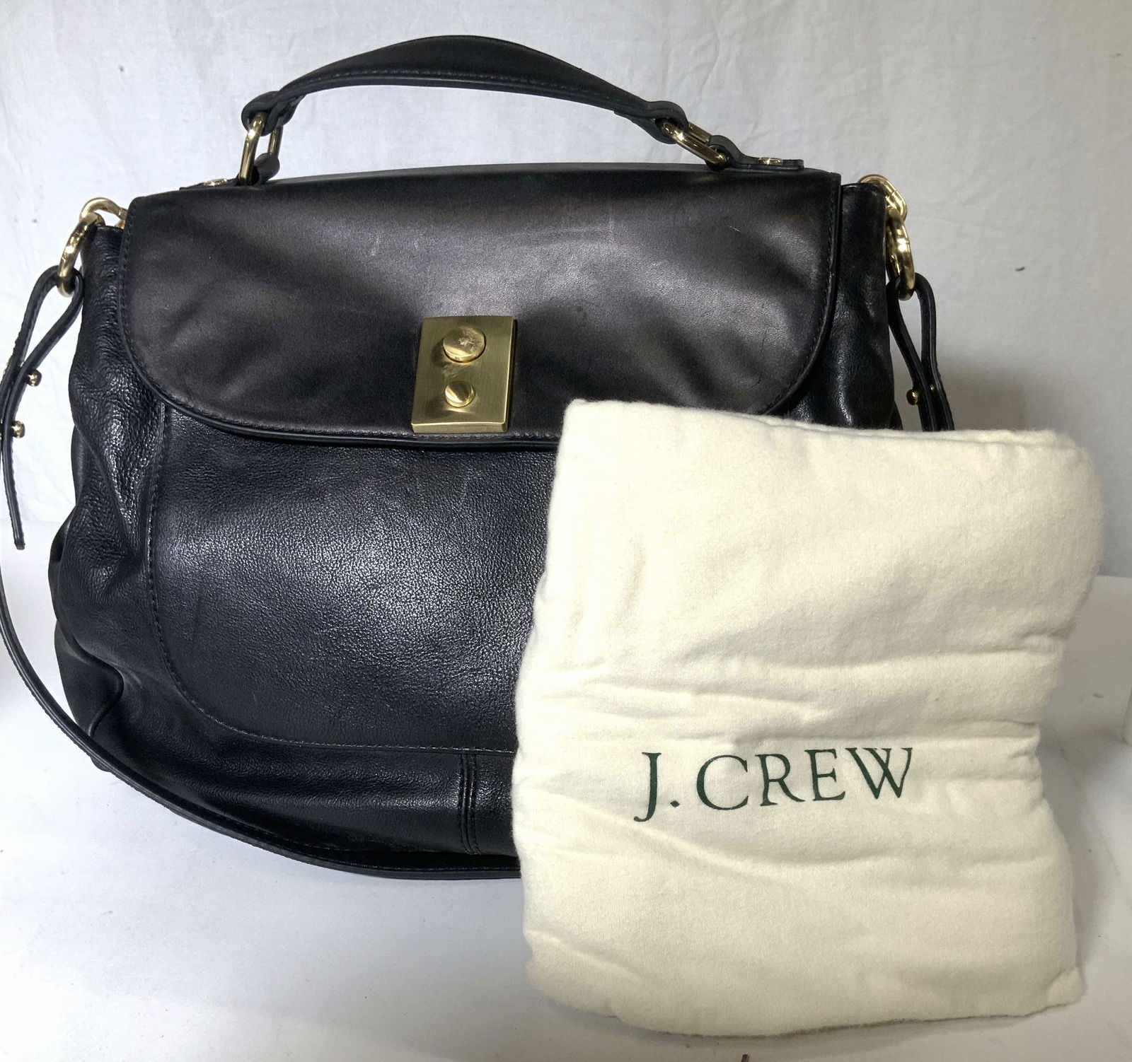 J.CREW Black Leather Handbag, NWT (1 of 10)