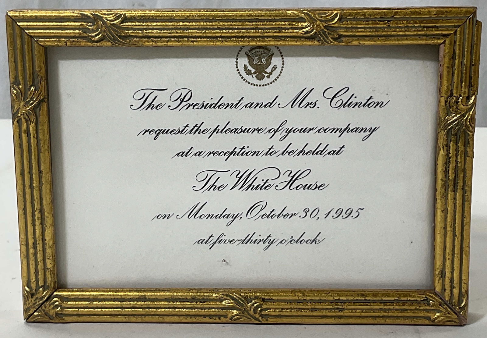 Clinton White House 1995 Framed Reception Invite (1 of 6)