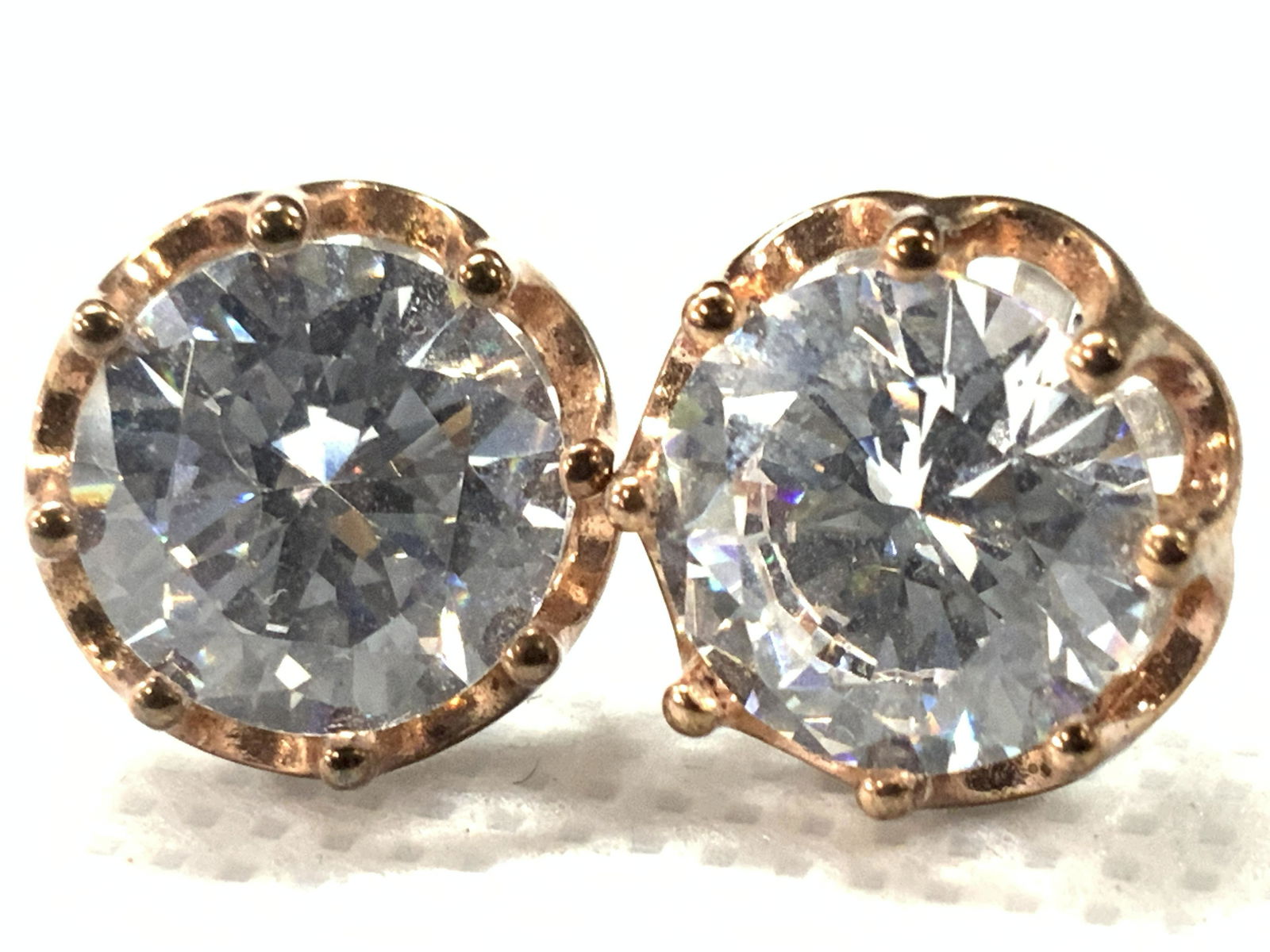 LORD & TAYLOR Sterling Cut Crystal Stud Earrings (1 of 6)