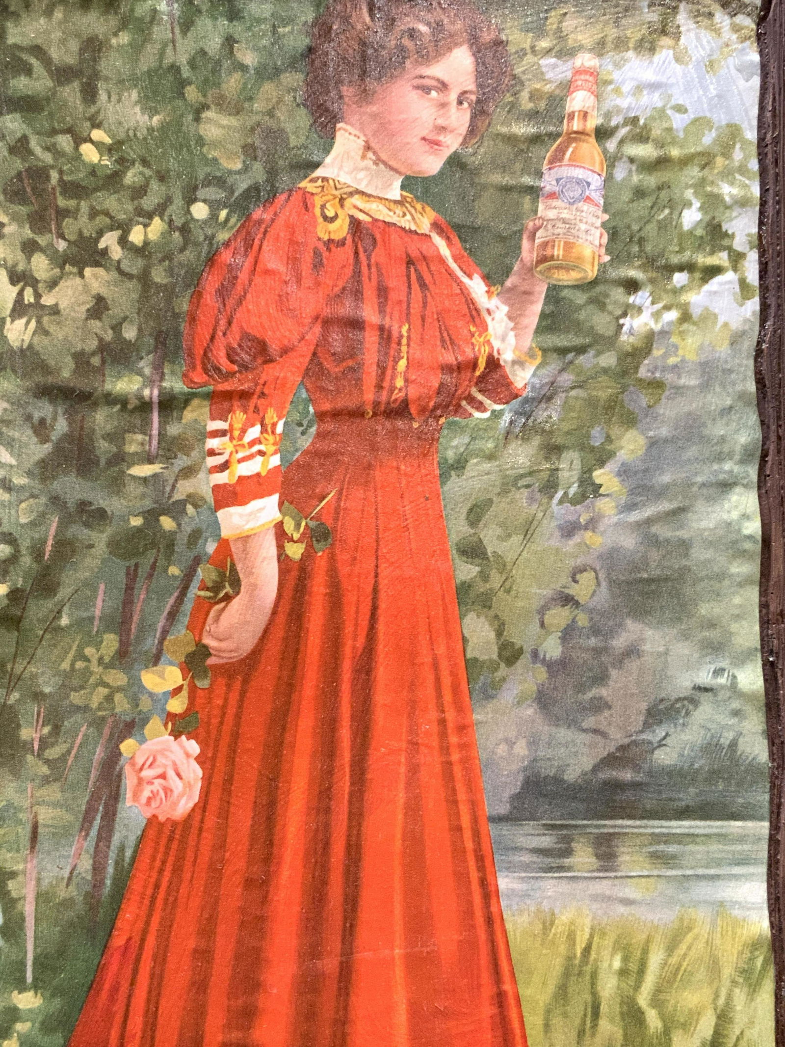 Budweiser Girl Collaged Mod Podge On Board (1 of 5)