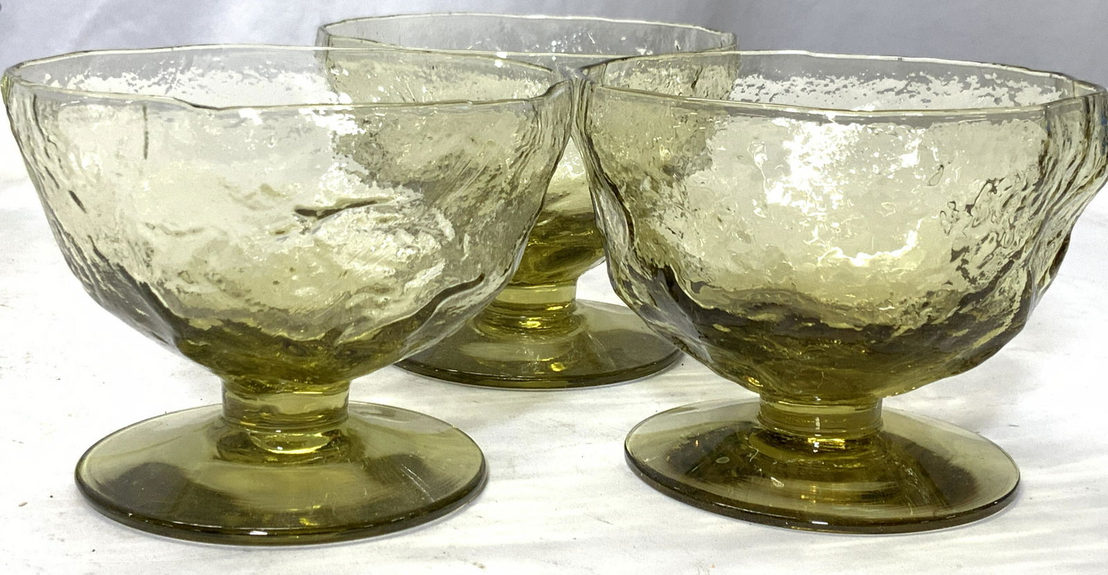 Group Lot 4 Vintage Olive Green Kitchen Art Glass (1 of 6)