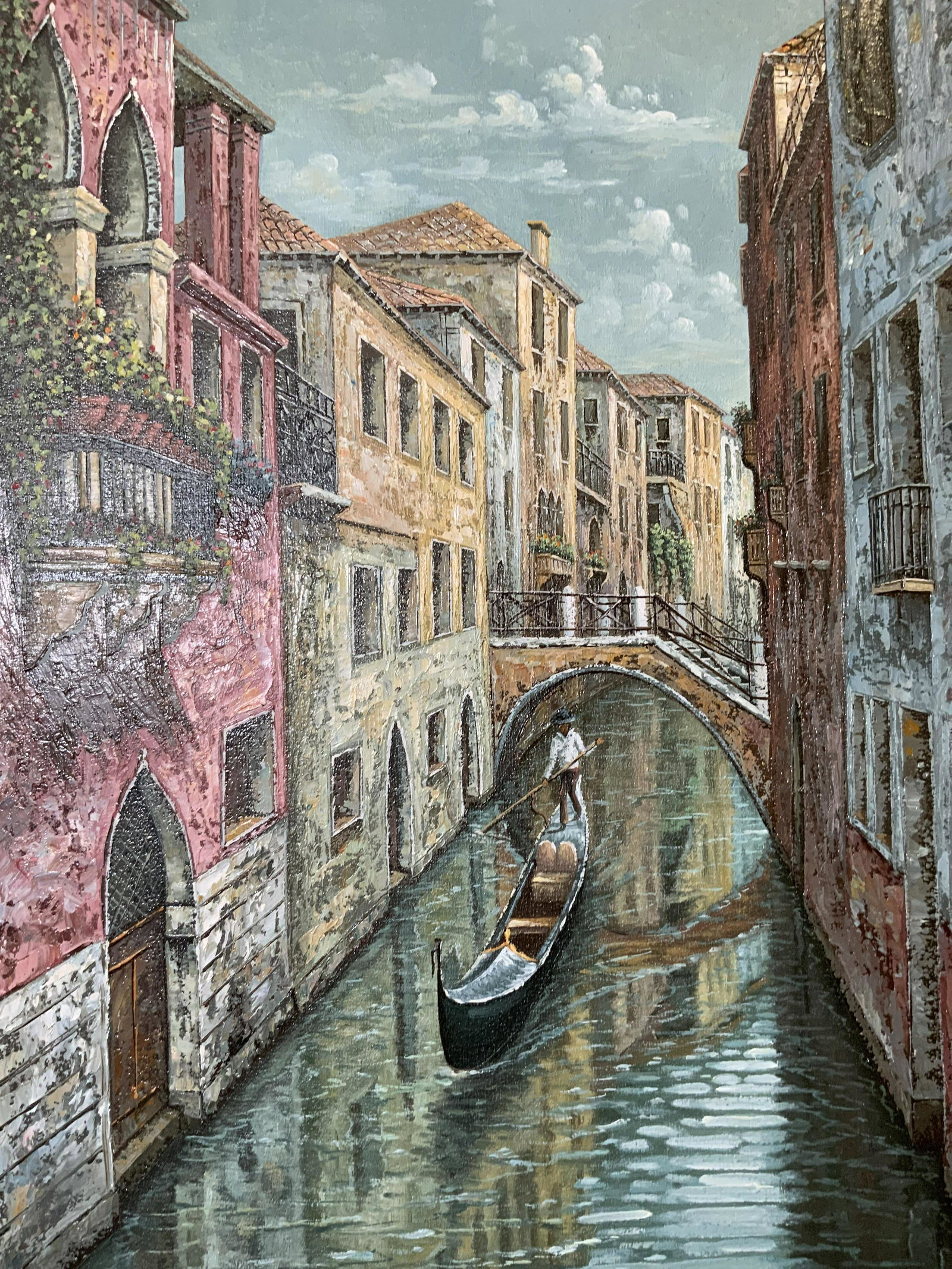LORIS VENDRAMIN Signed Oil on Canvas 1998: LORIS VENDRAMIN(born 1961) Signed Oil on Canvas 1998, signature to reverse reads â€˜Loris Vendraminâ€™, commissioned by client in Venice, inscriptions to reverse read â€˜Rio Vidman VE 29-