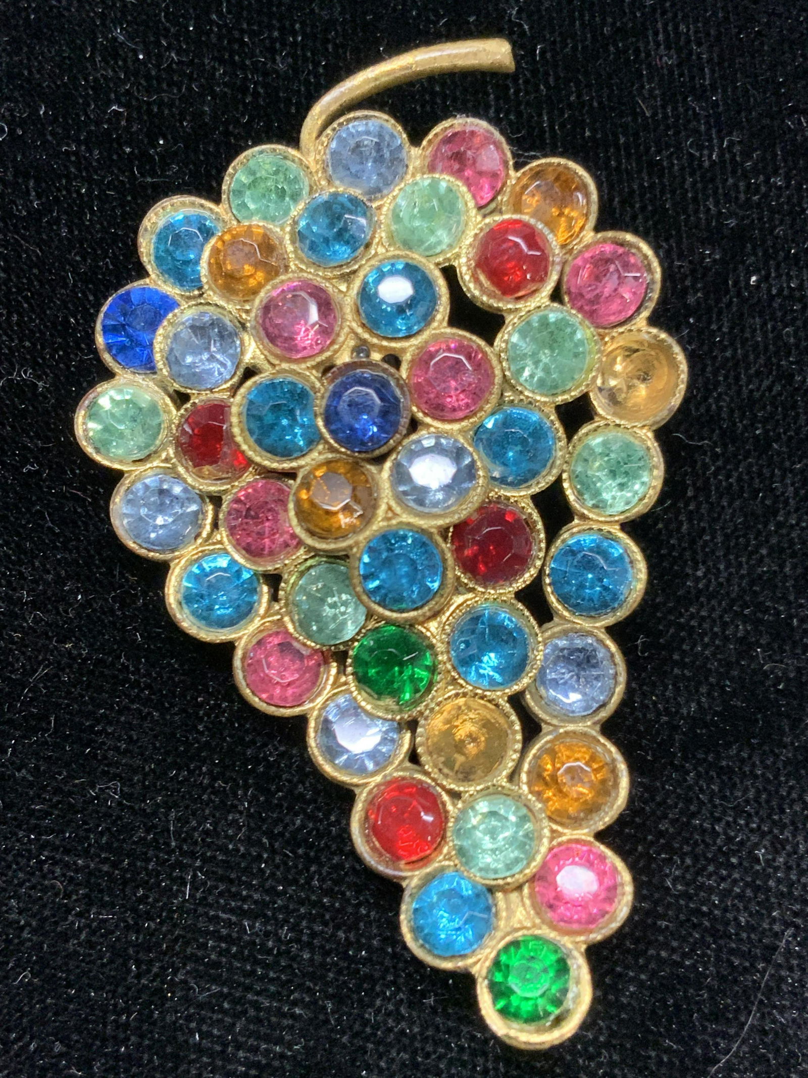 CZECH Signed Cluster Crystal Grape Brooch (1 of 7)