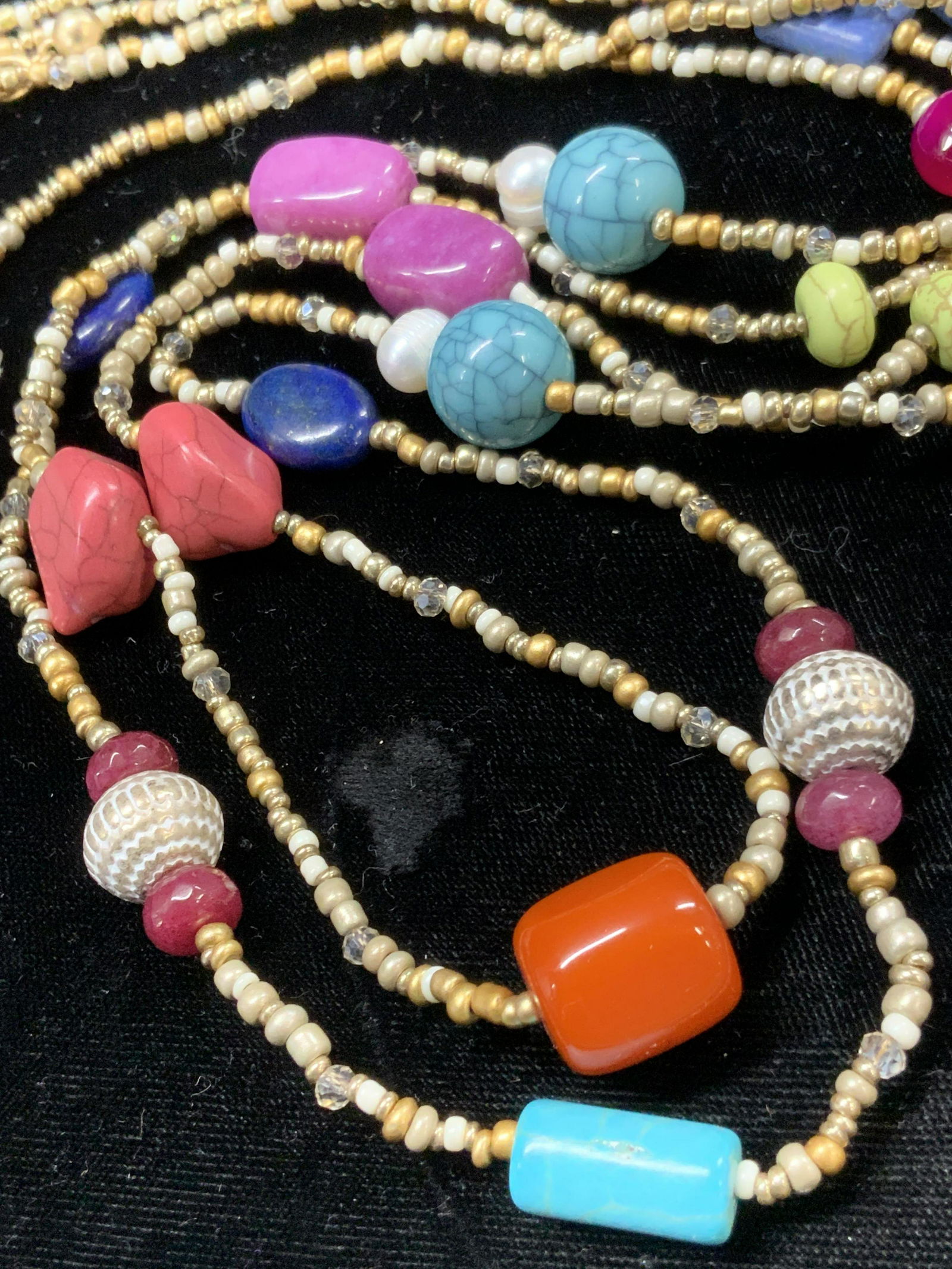 CHICOS Signed Multi Strand Natural Stone Necklace (1 of 6)