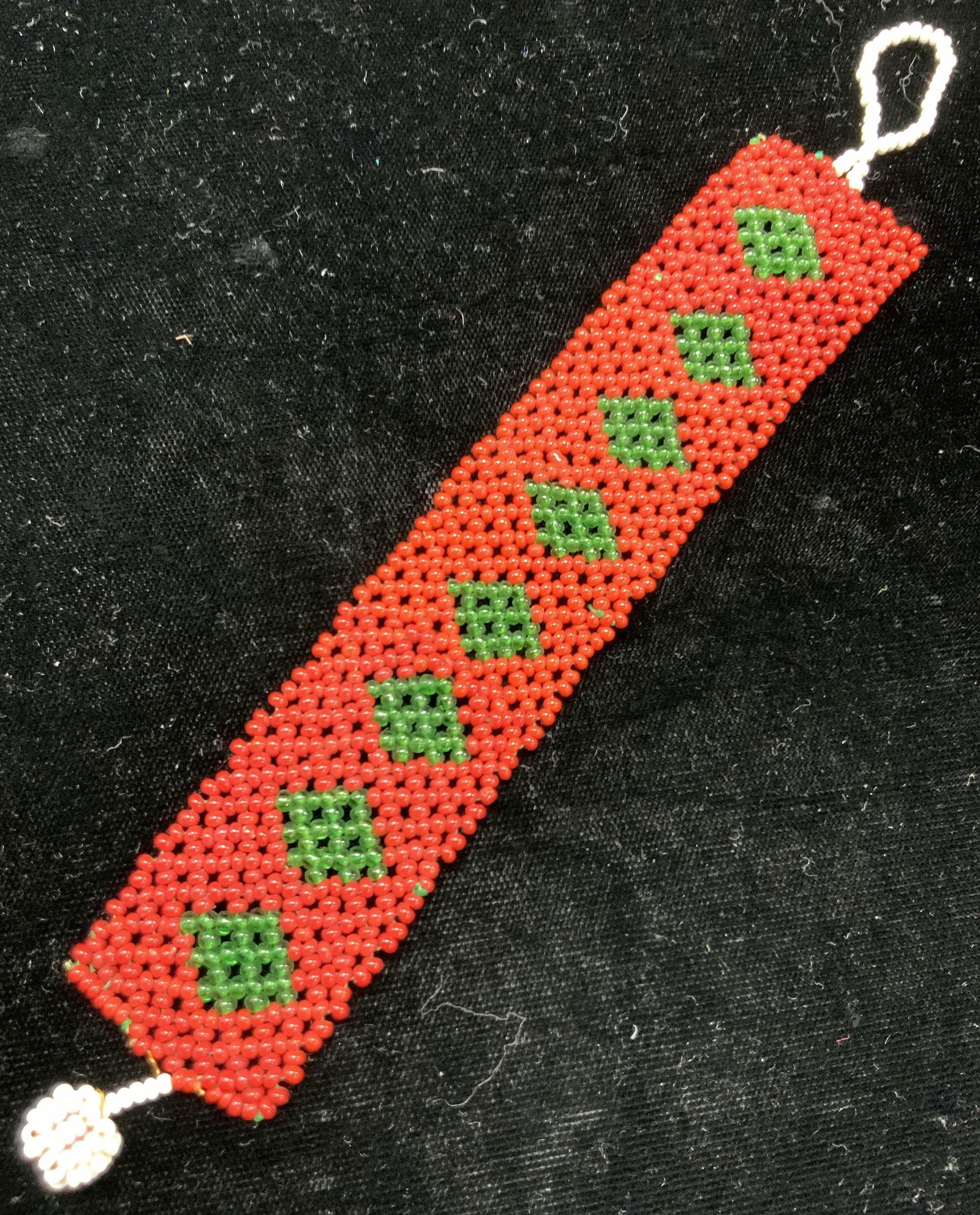 Vintage Woven Seed Bead Bracelet (1 of 3)