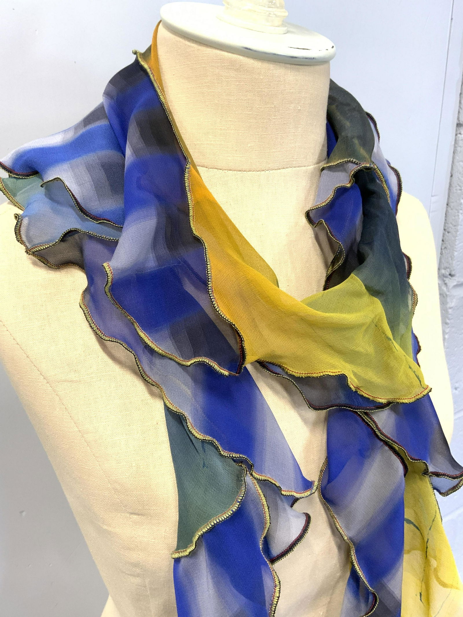 Vintage Hand Rolled Wavy Lightweight Scarf (1 of 4)